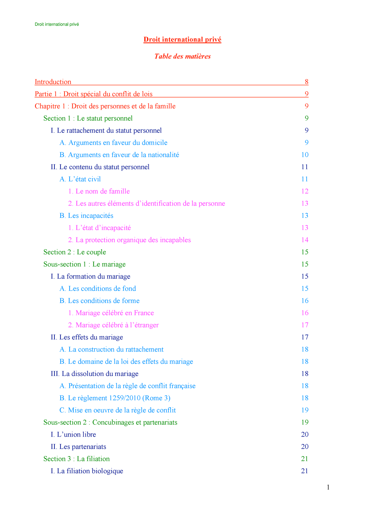 Droit International Privé 2019 2020 - Warning: TT: Undefined Function ...