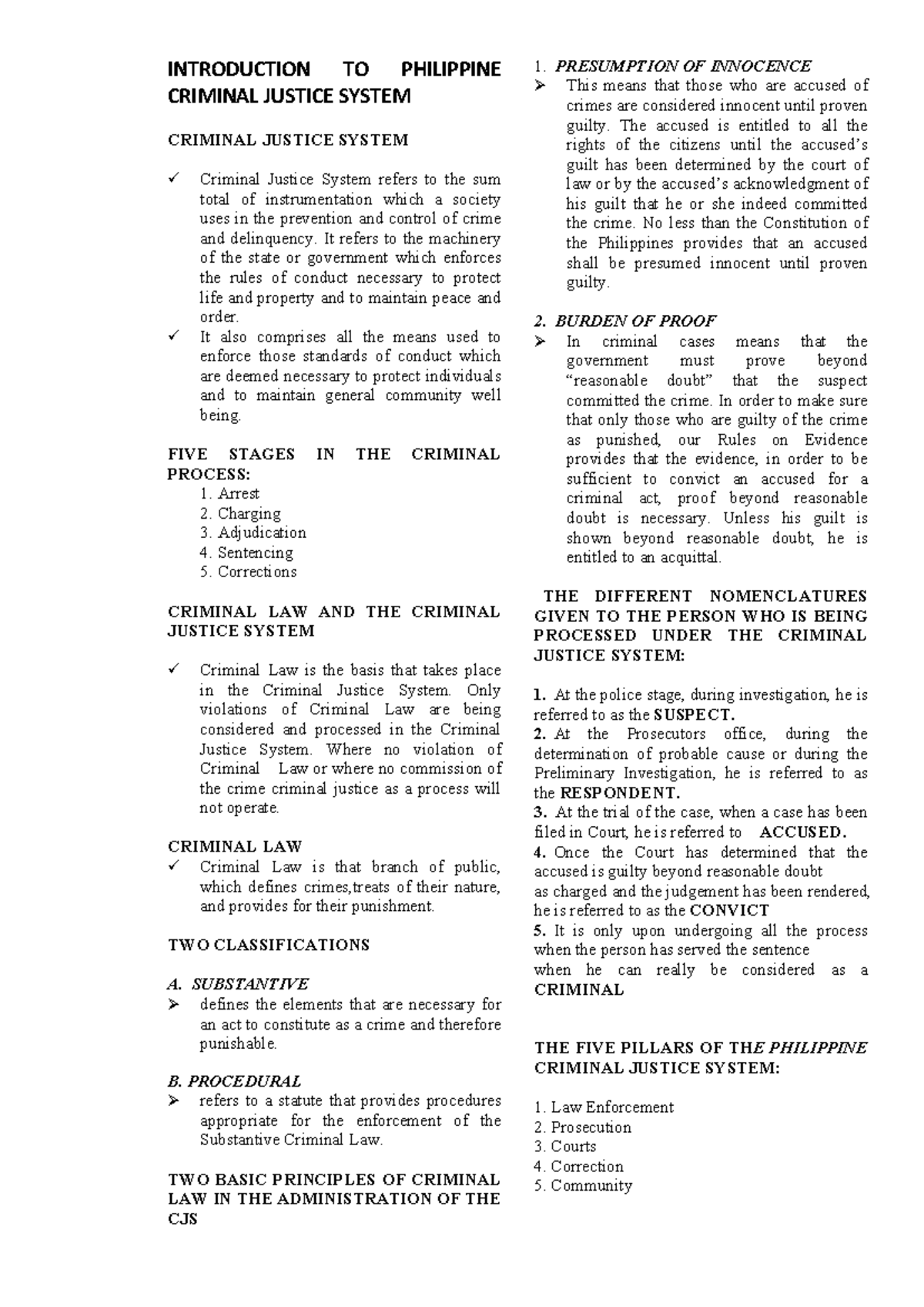 1-PCJS - hahaha - INTRODUCTION TO PHILIPPINE CRIMINAL JUSTICE SYSTEM ...