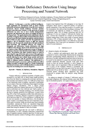 Diagnosis of Vitamin Deficiency in Human Beings using DNN Algorithm ...
