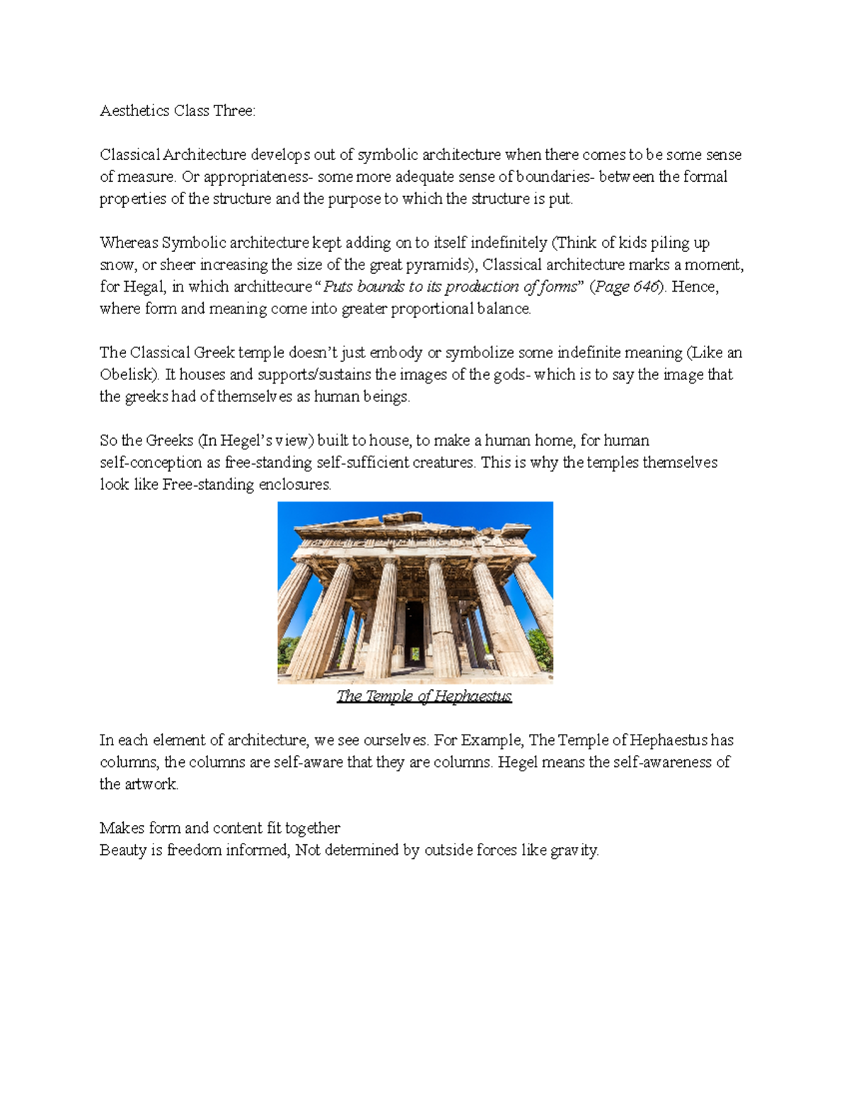 Aesthetics Class Three - Aesthetics Class Three: Classical Architecture ...