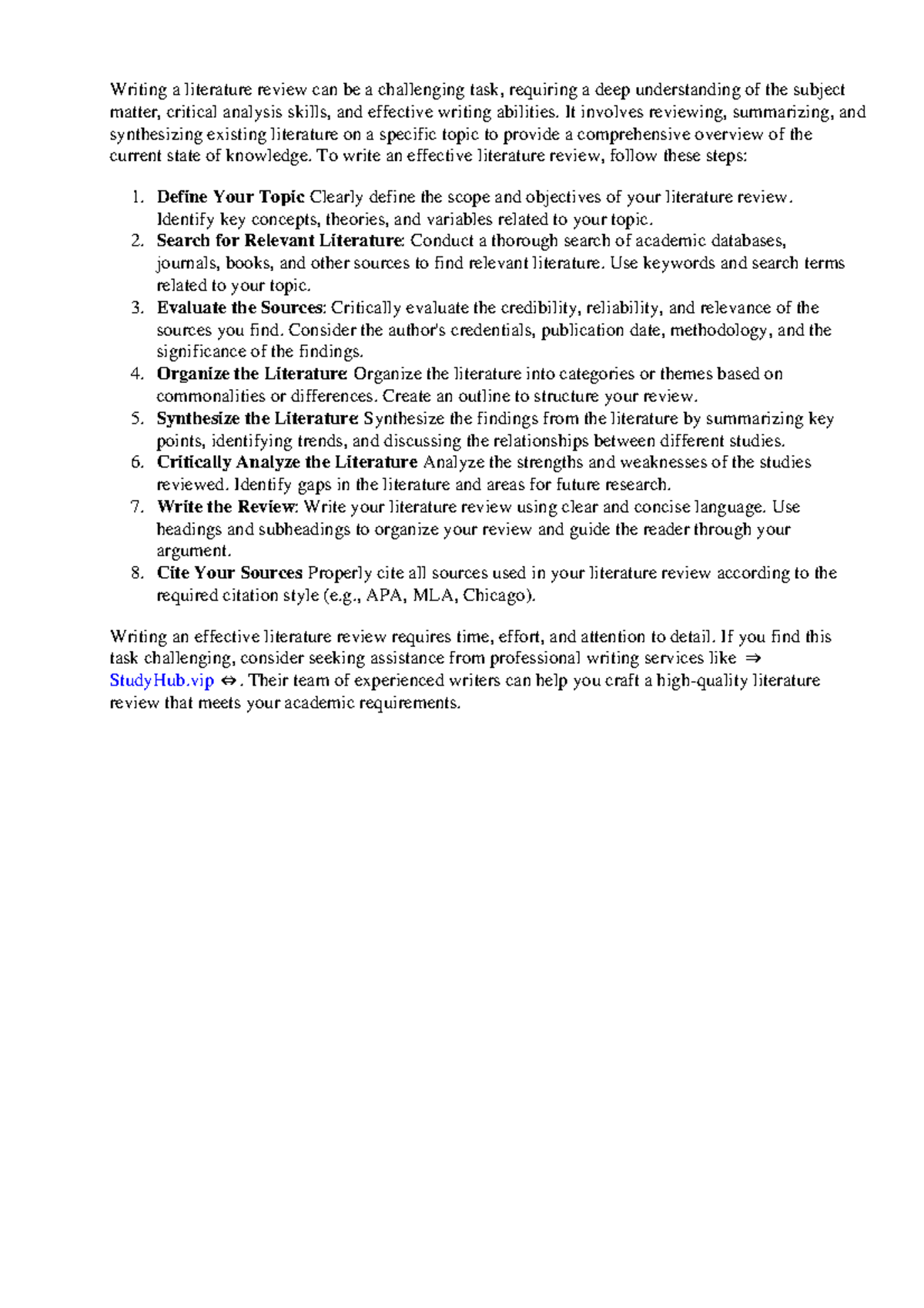 Steps To Writing An Effective Literature Review - Writing a literature ...