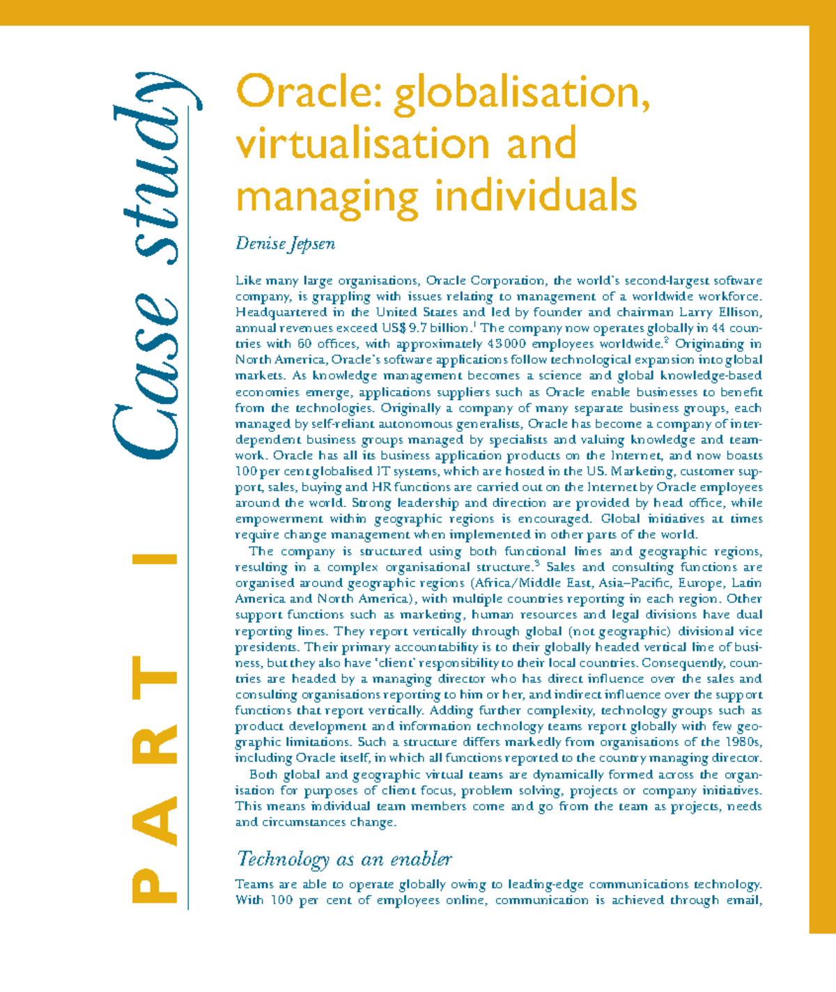 2. Case Study No. 2 Oracle - globalisation, virtualisation and managing ...