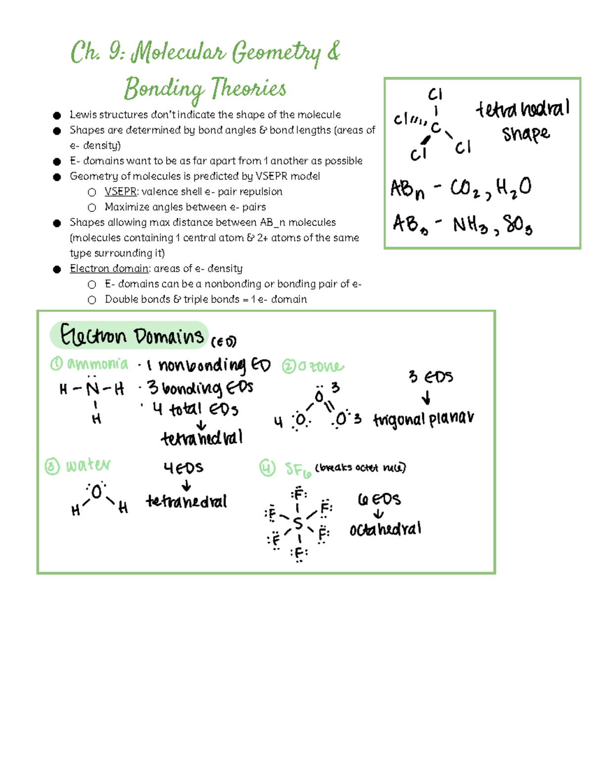 Ch. 9 Molecular Geometry Bonding Theories - Ch. 9: Molecular Geometry ...