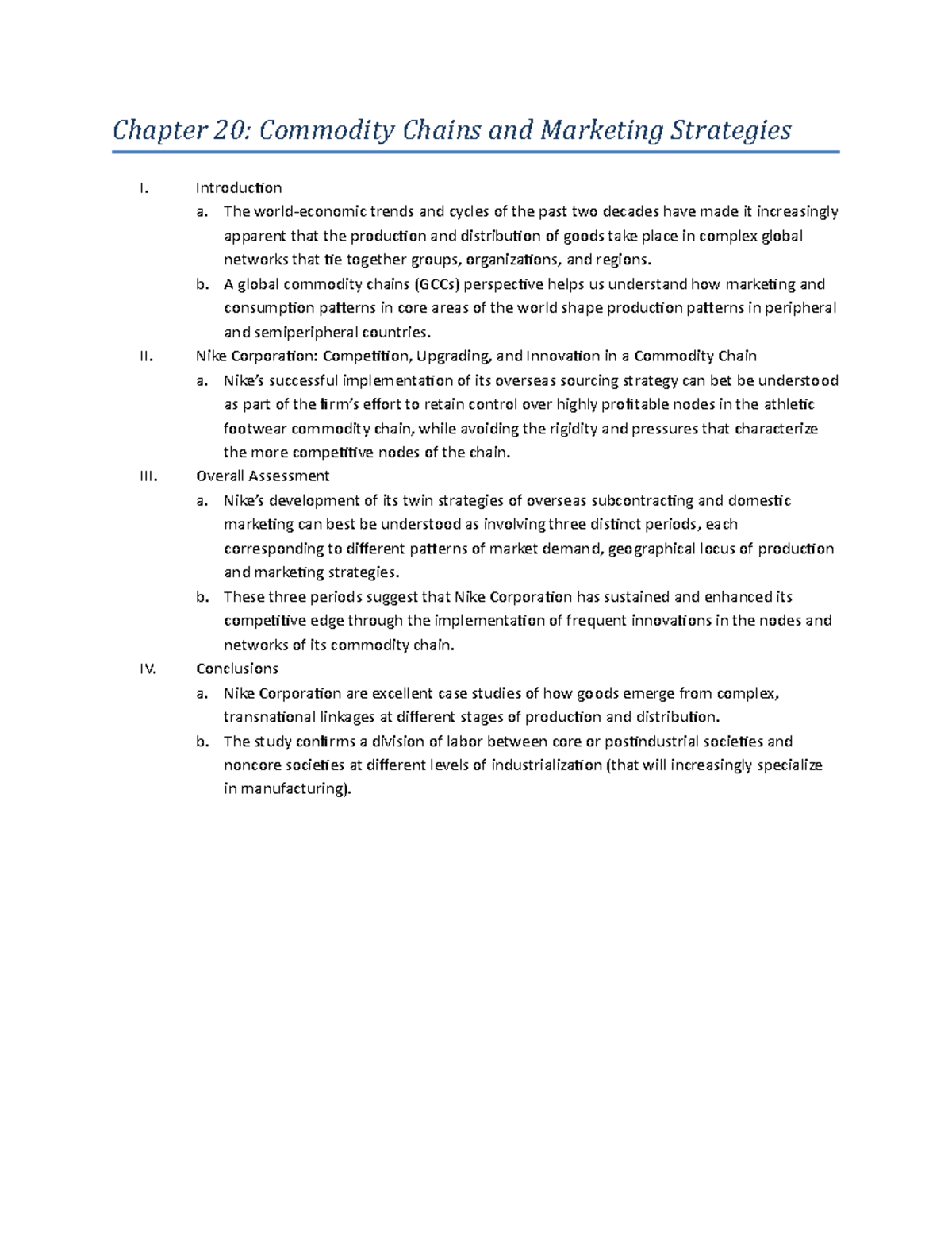 Chapter 20 - Lecture notes 1 - Globalization And International Affairs ...