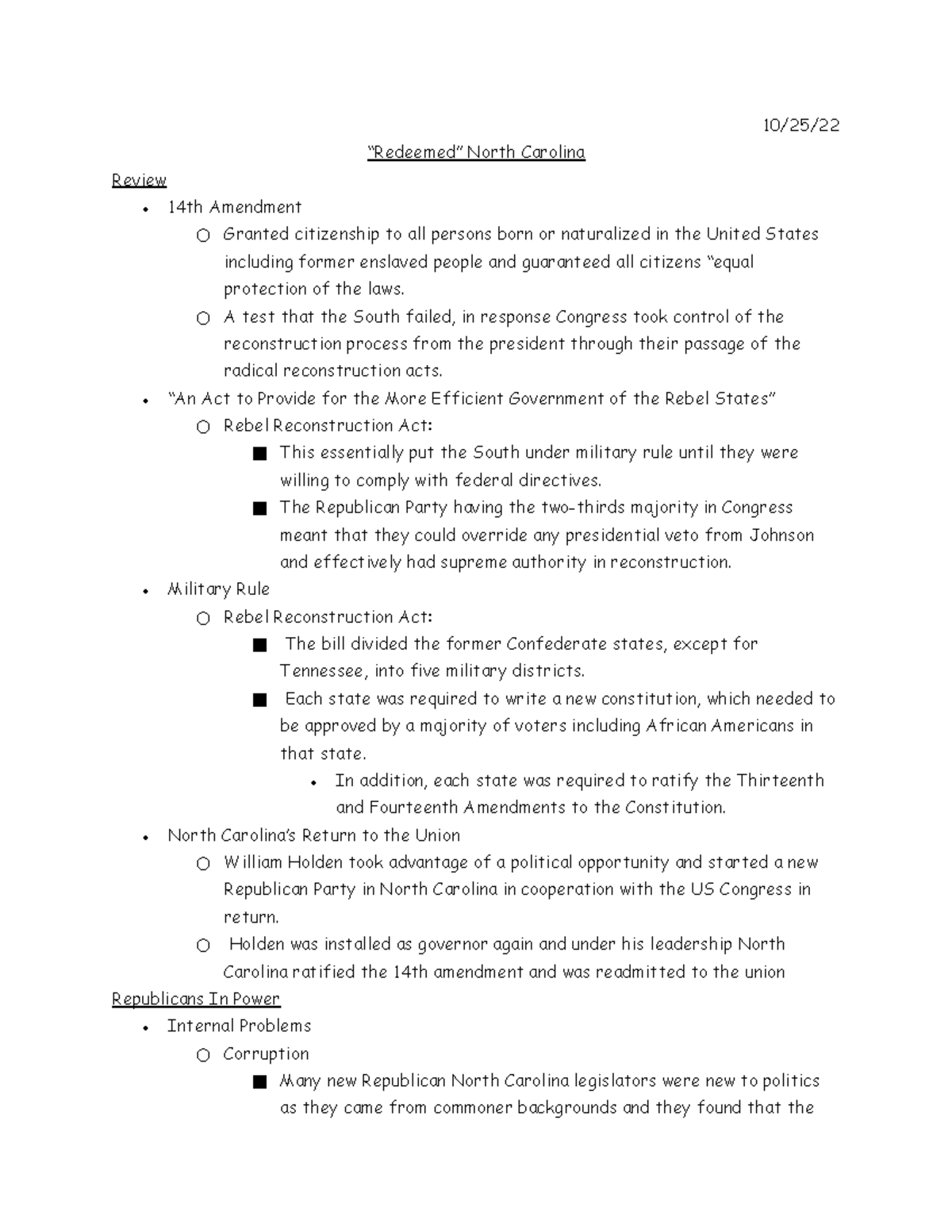 “Redeemed” North Carolina 10/25/ “Redeemed” North Carolina Review