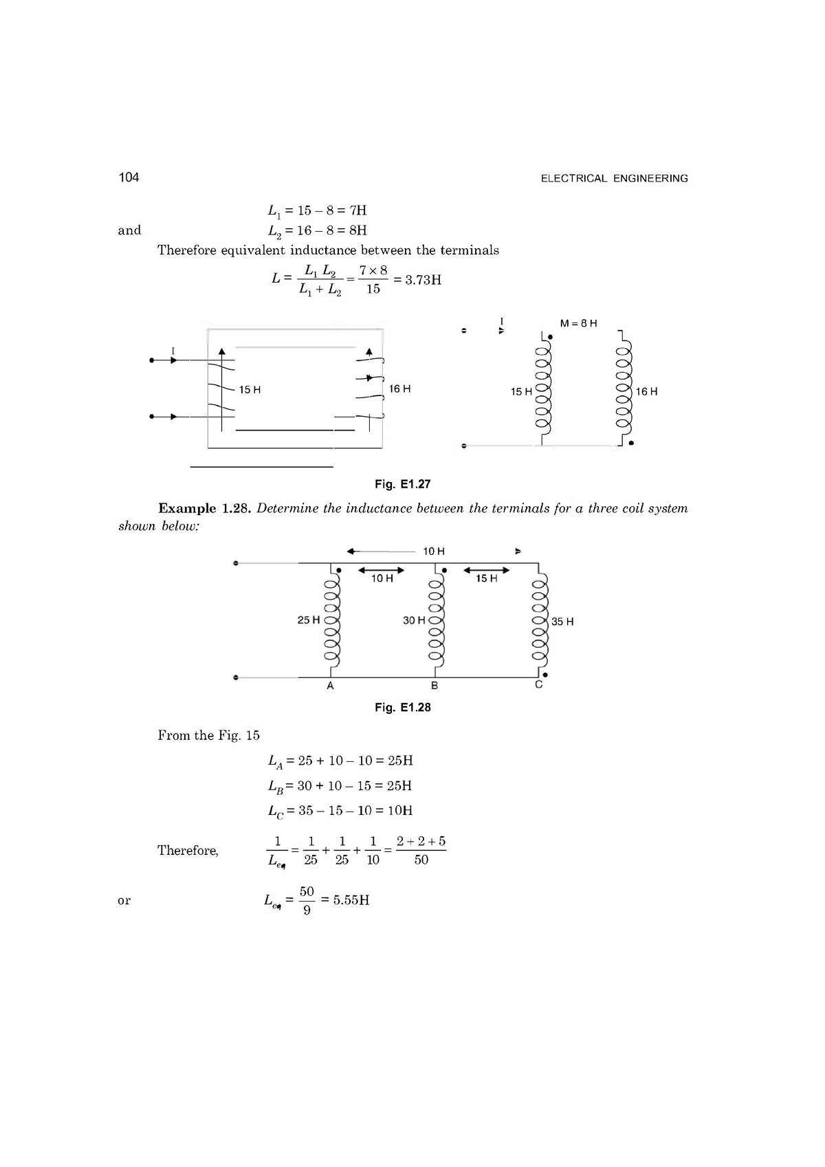 Basic Electrical Engineering (31) - 1 04 And L1 = 15 - 8 = 7H L2 = 1 6 ...