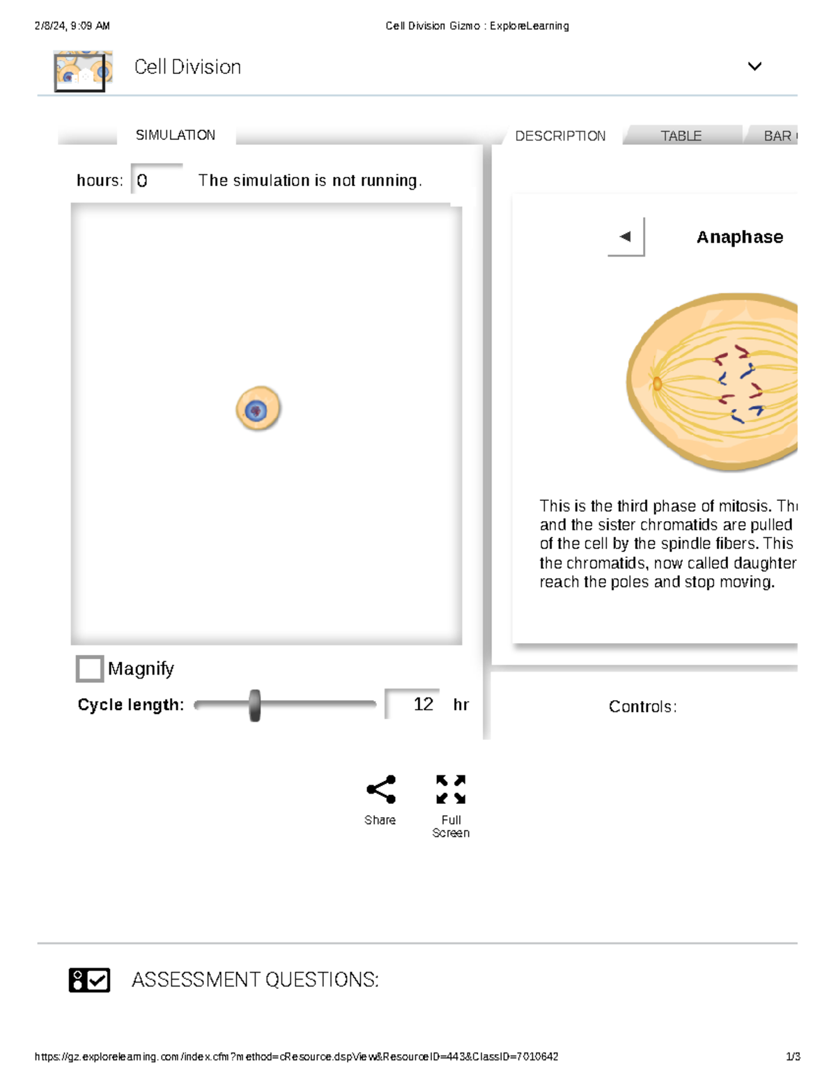 Cell Division Gizmo Explore Learning - - Studocu