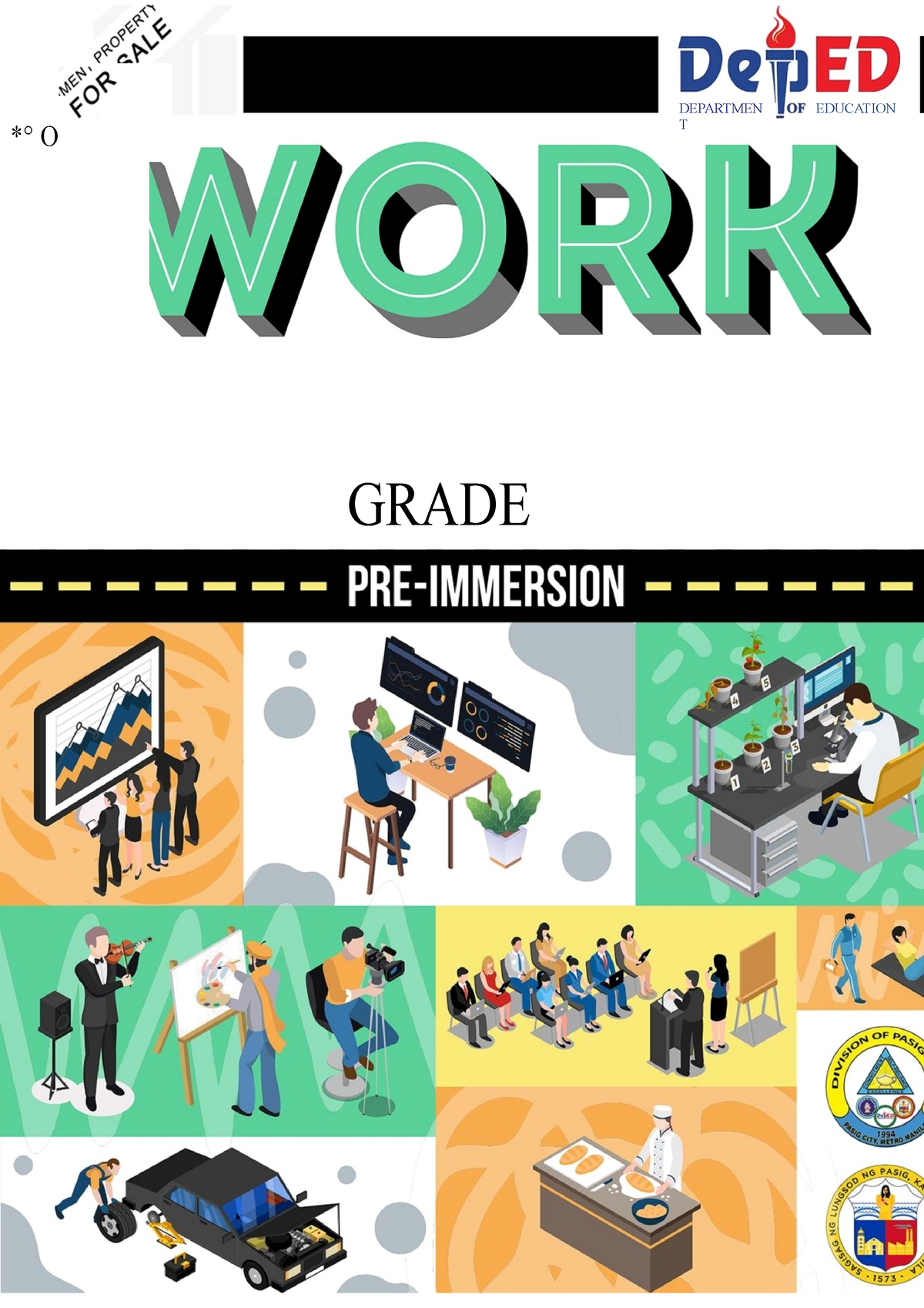 Pre Immersion 12 Q3 Slm4 - *° O GRADE DEPARTMEN T EDUCATION Pre- Work ...