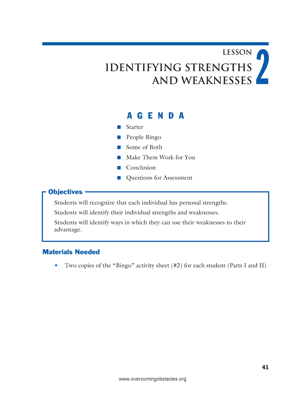 Identifying Strengths And Weaknesses - Lesson Identifying Strengths And ...