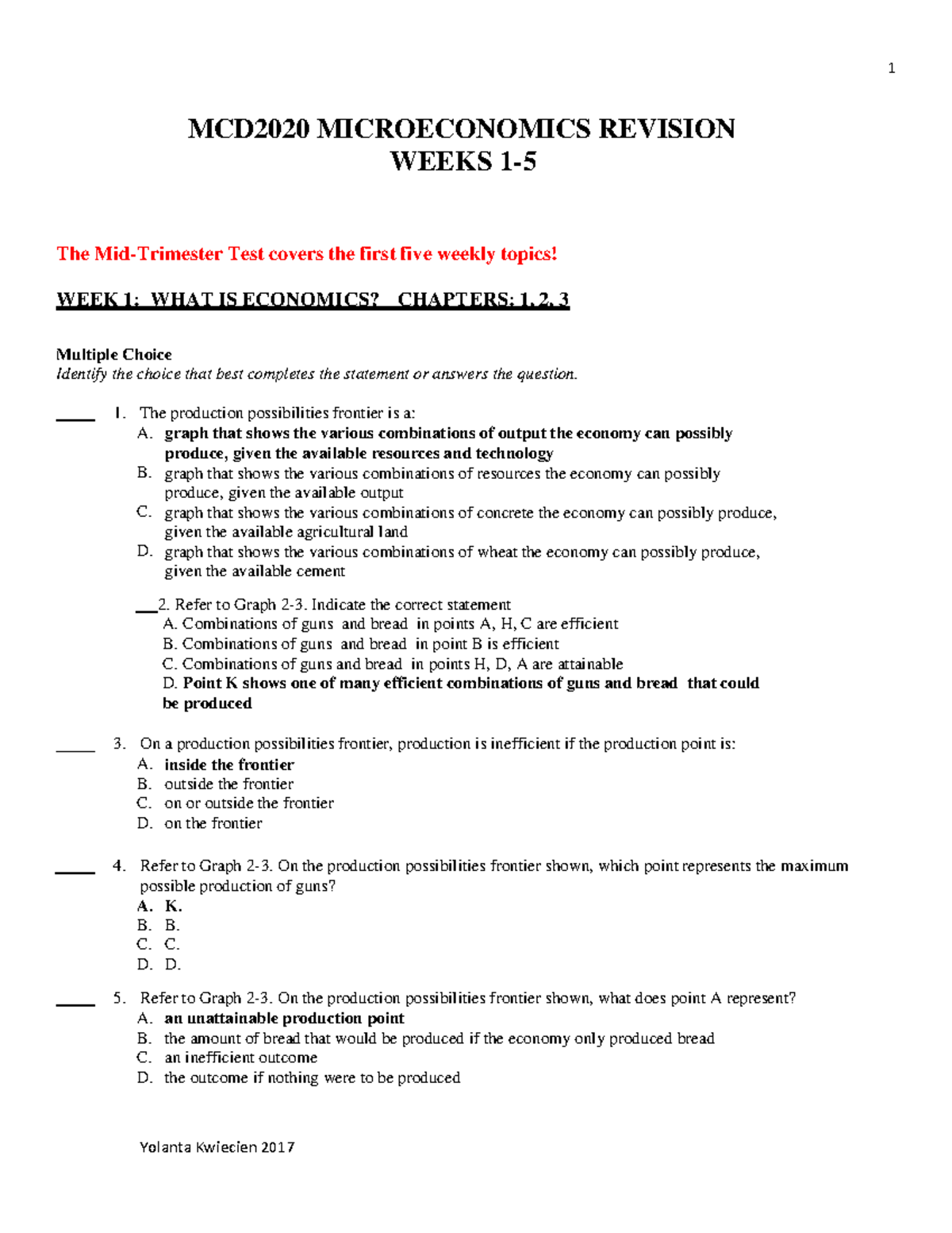 MCD202 0 Mid-Trimester Practice Questions - Solutions - MCD2020 ...