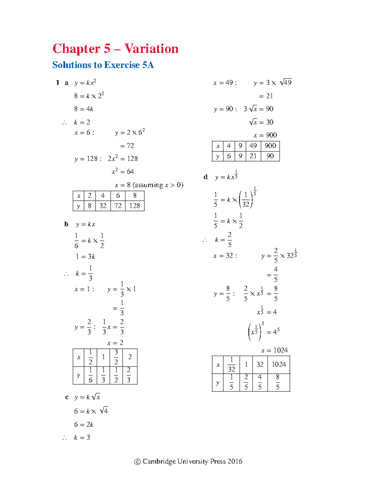 Chapter 5 Worked Solutions - Chapter 5 – Variation Solutions To ...