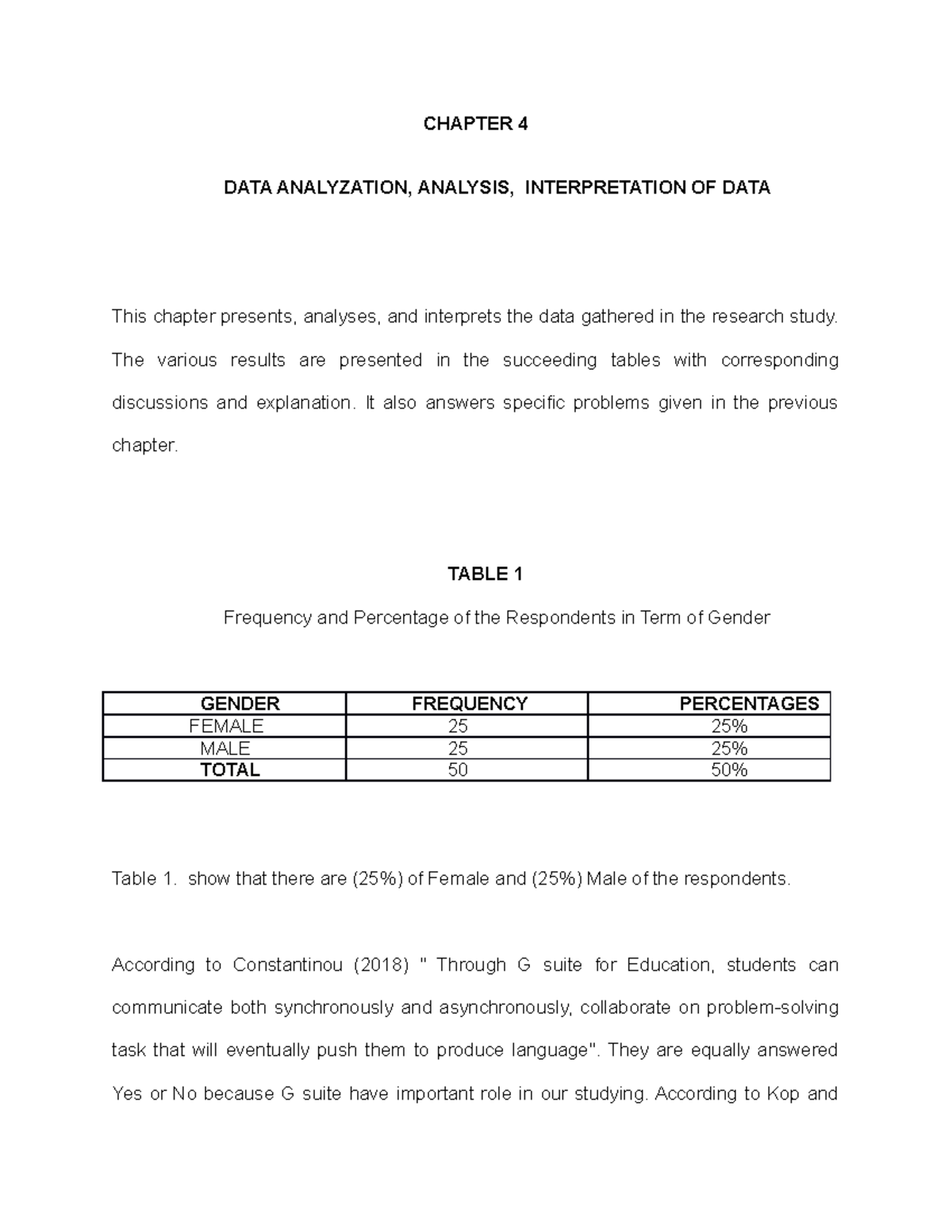 Chapter45 Lectures CHAPTER 4 DATA ANALYZATION, ANALYSIS