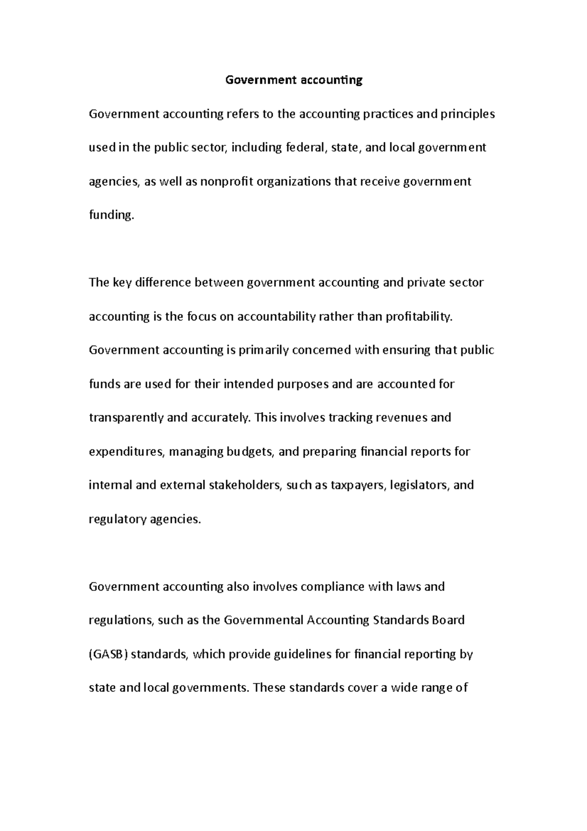 Government accounting - Government accounting Government accounting ...