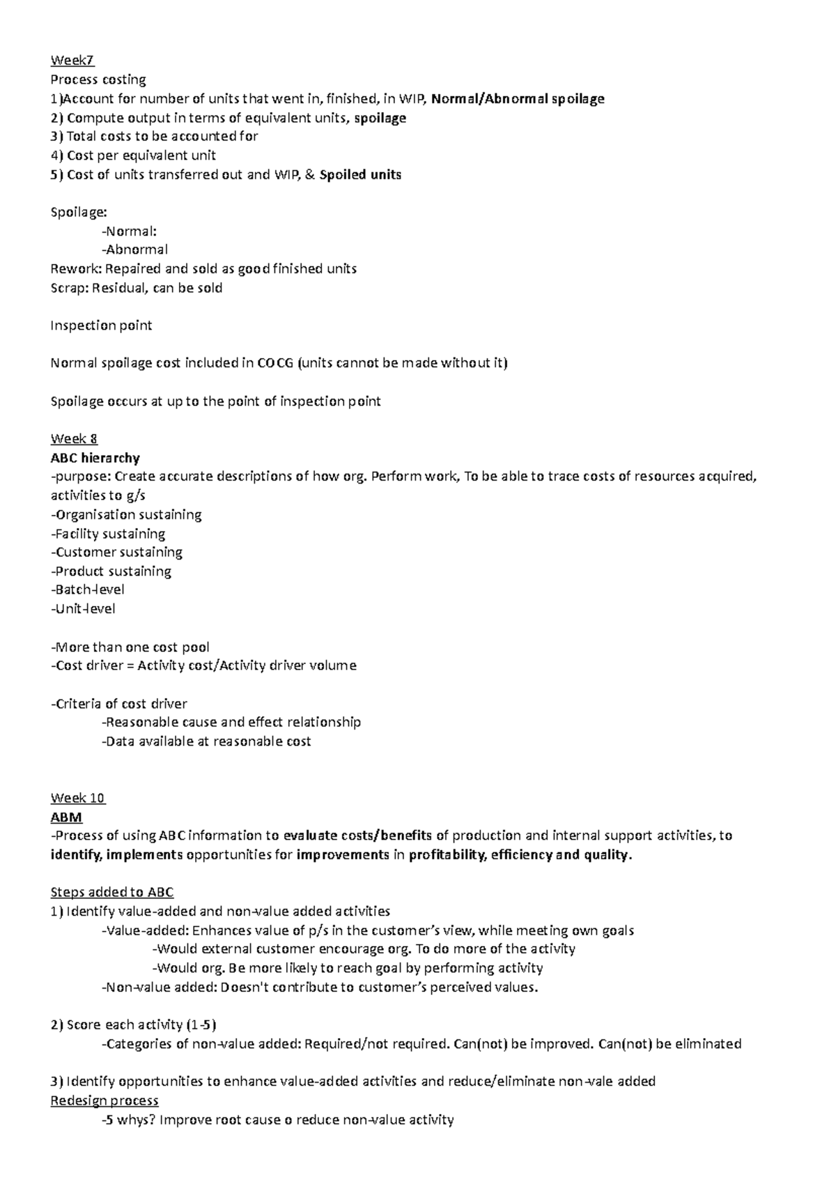 ACCTG221 - Week Process Costing 1)Account For Number Of Units That Went ...