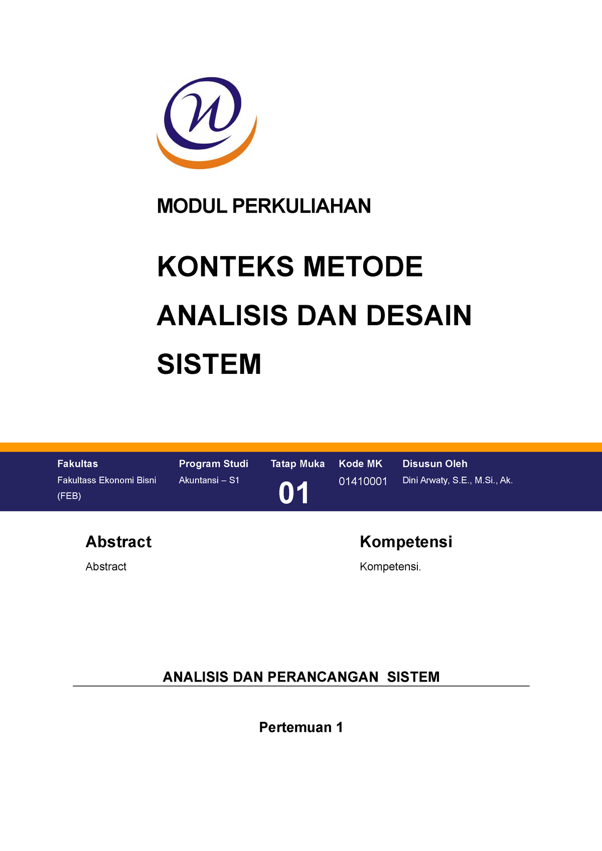 Analisis Perancangan Sistem - MODUL PERKULIAHAN KONTEKS METODE ANALISIS ...