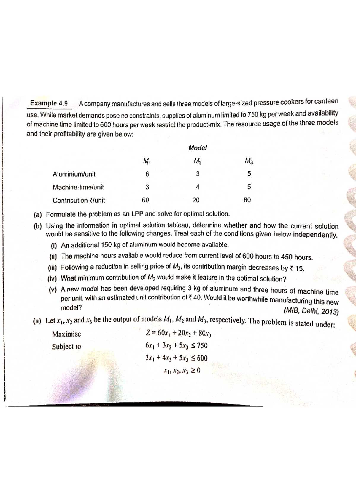 Q1 Sensitivity analysis - Operational research - Studocu