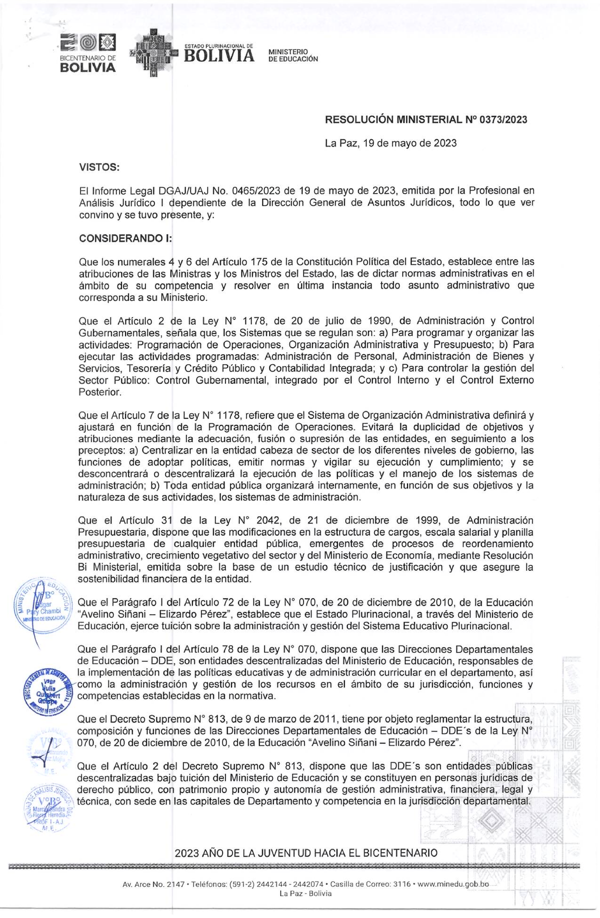 7. RM N° 0373 Modificaci 6n De La Estructura Organizacional De DDE ...