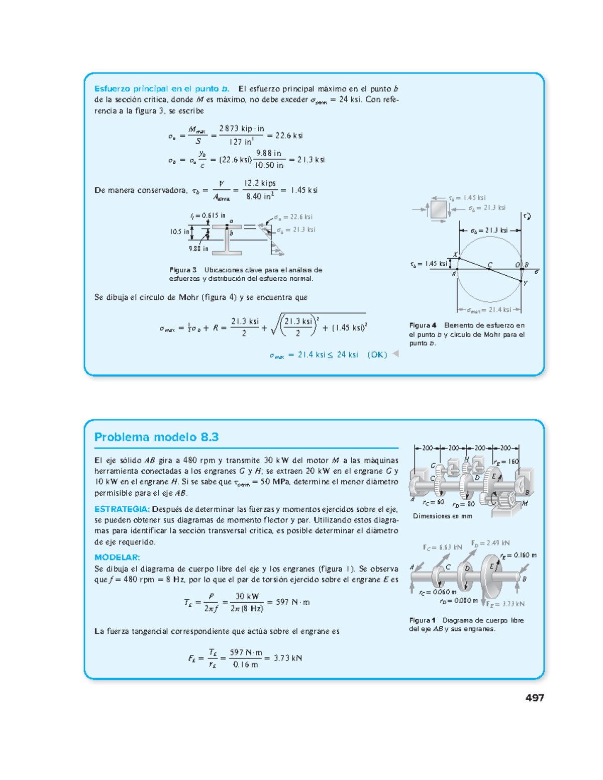 Ejemplo - 497 Esfuerzo Principal En El Punto B. El Esfuerzo Principal ...