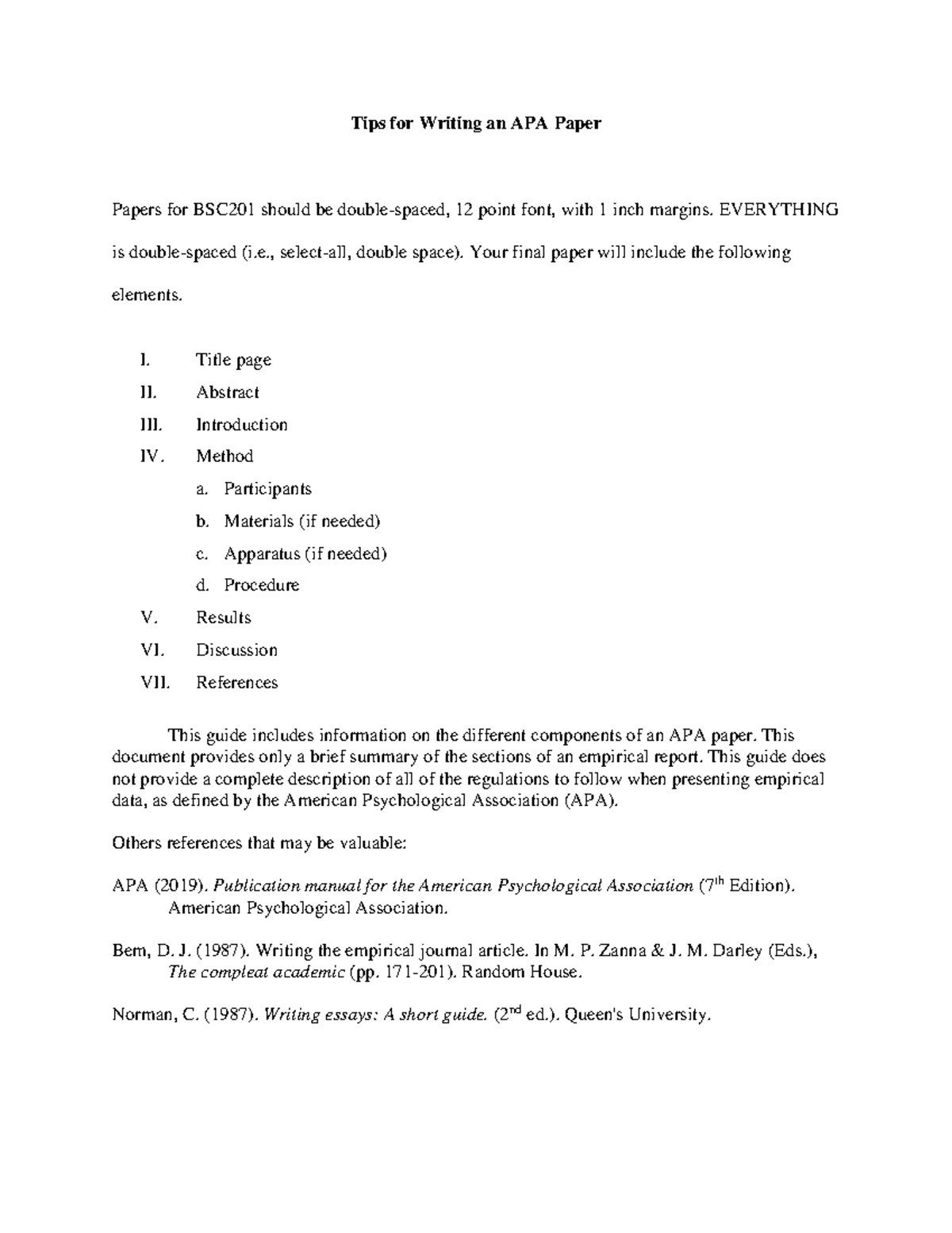 Apa Lab Report Template Word