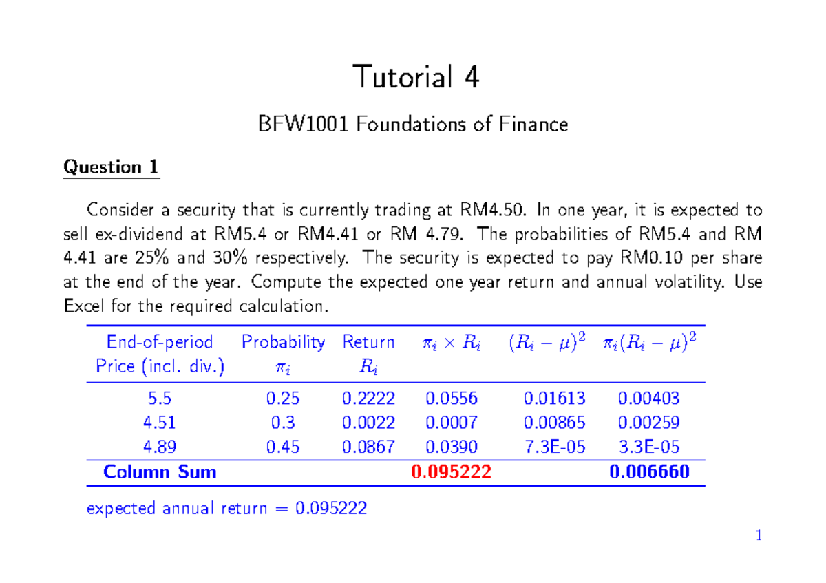 BFW1001 - Tutorial 4 - Question & Answer Tut4 BFW1001 2021V1Scr ...