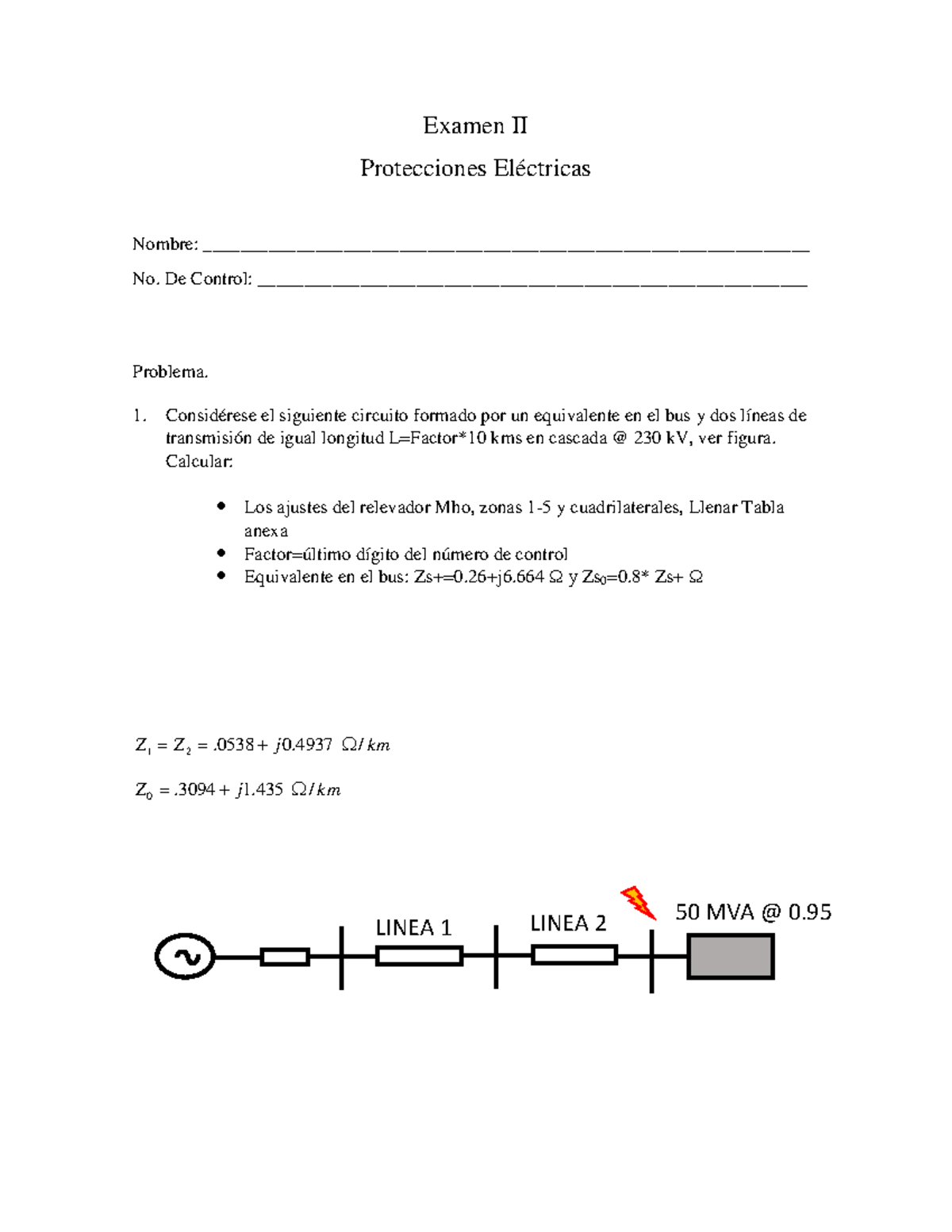 Examen Proteccion - Examen II Protecciones Eléctricas Nombre: - Studocu