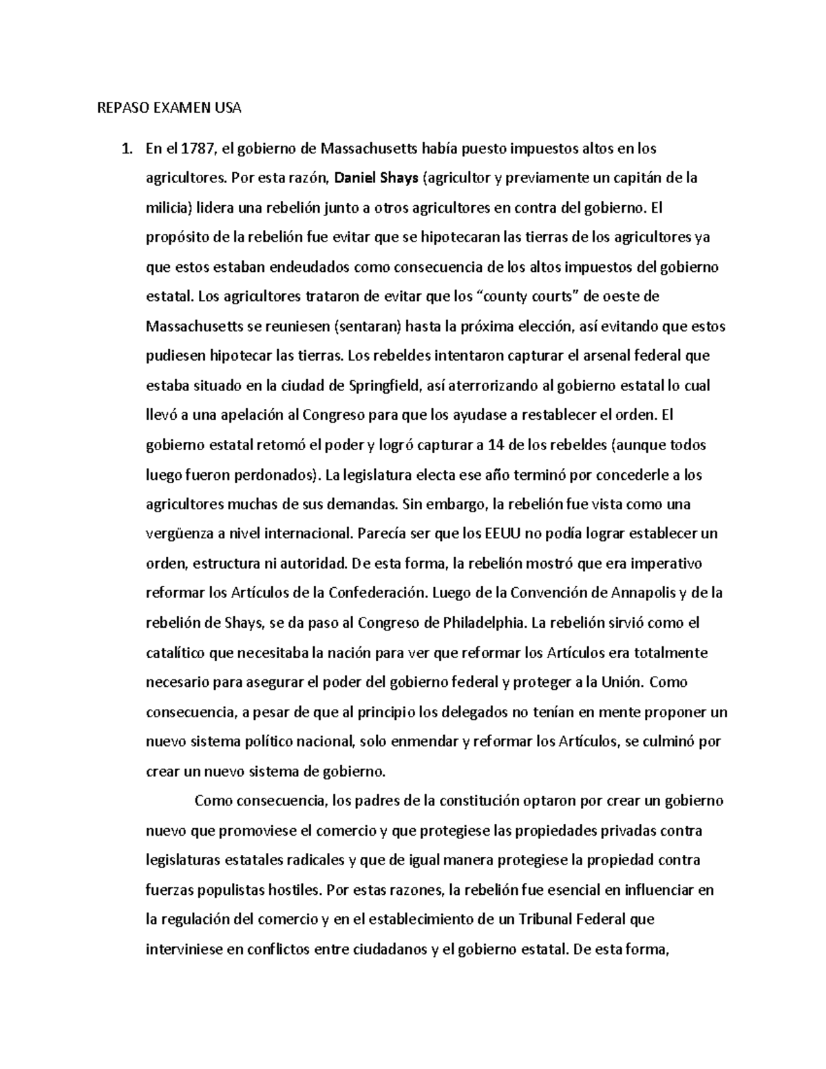 Repaso Sistema Político de los Estados Unidos - REPASO EXAMEN USA 1. En ...