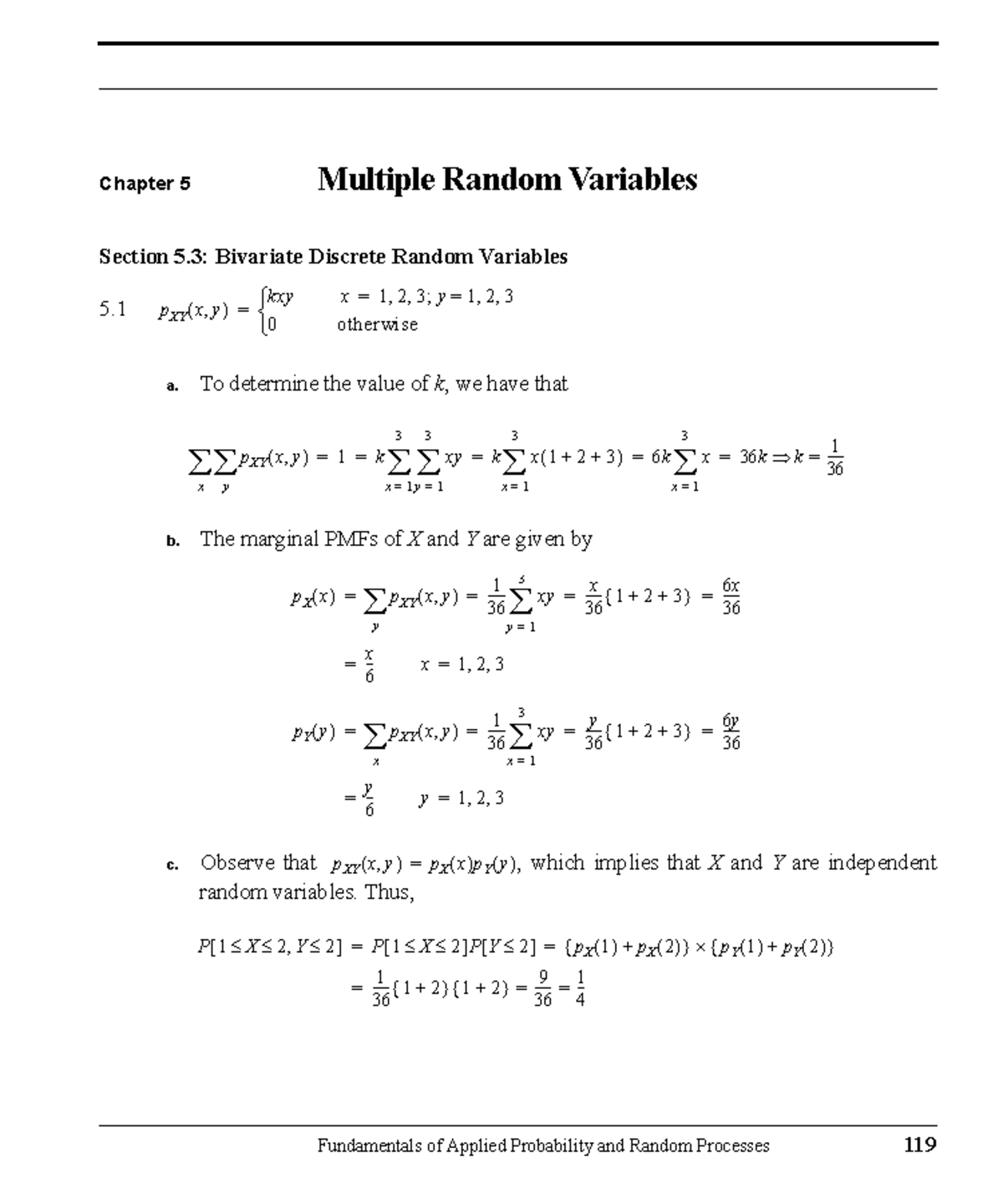 Chapt 5 - Solution - Chapter 5 Multiple Random Variables Section 5 ...