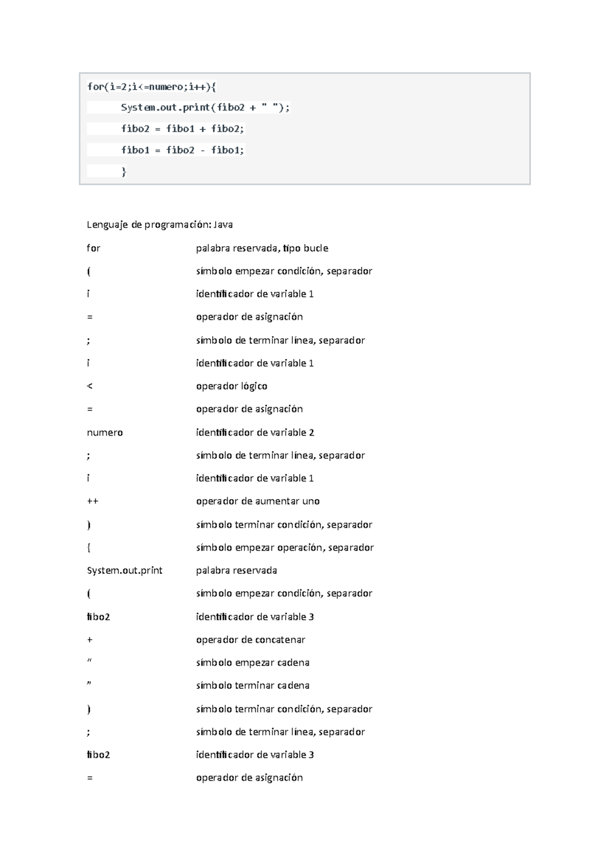 Pregunta 1 - Pc1 - for(i= 2 ;i