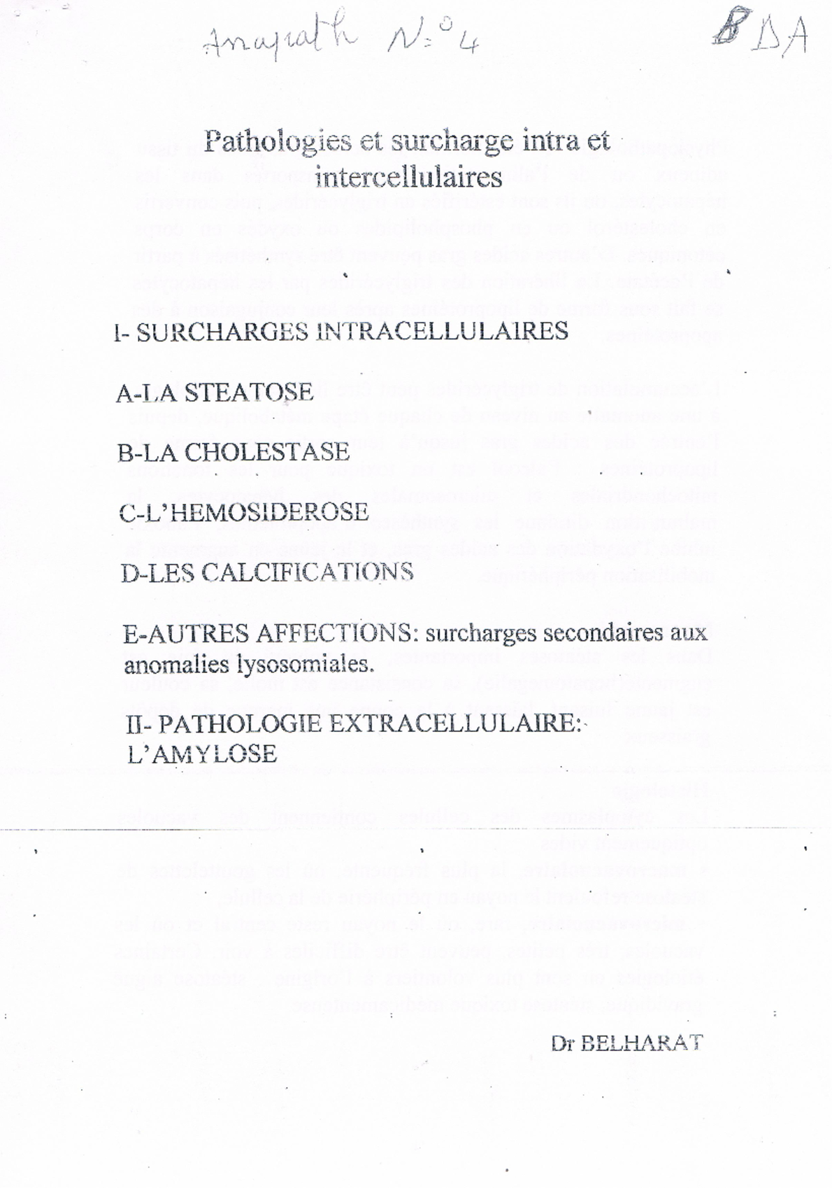 Anapath 09-surcharges intra intercellulaires - médecine - Studocu