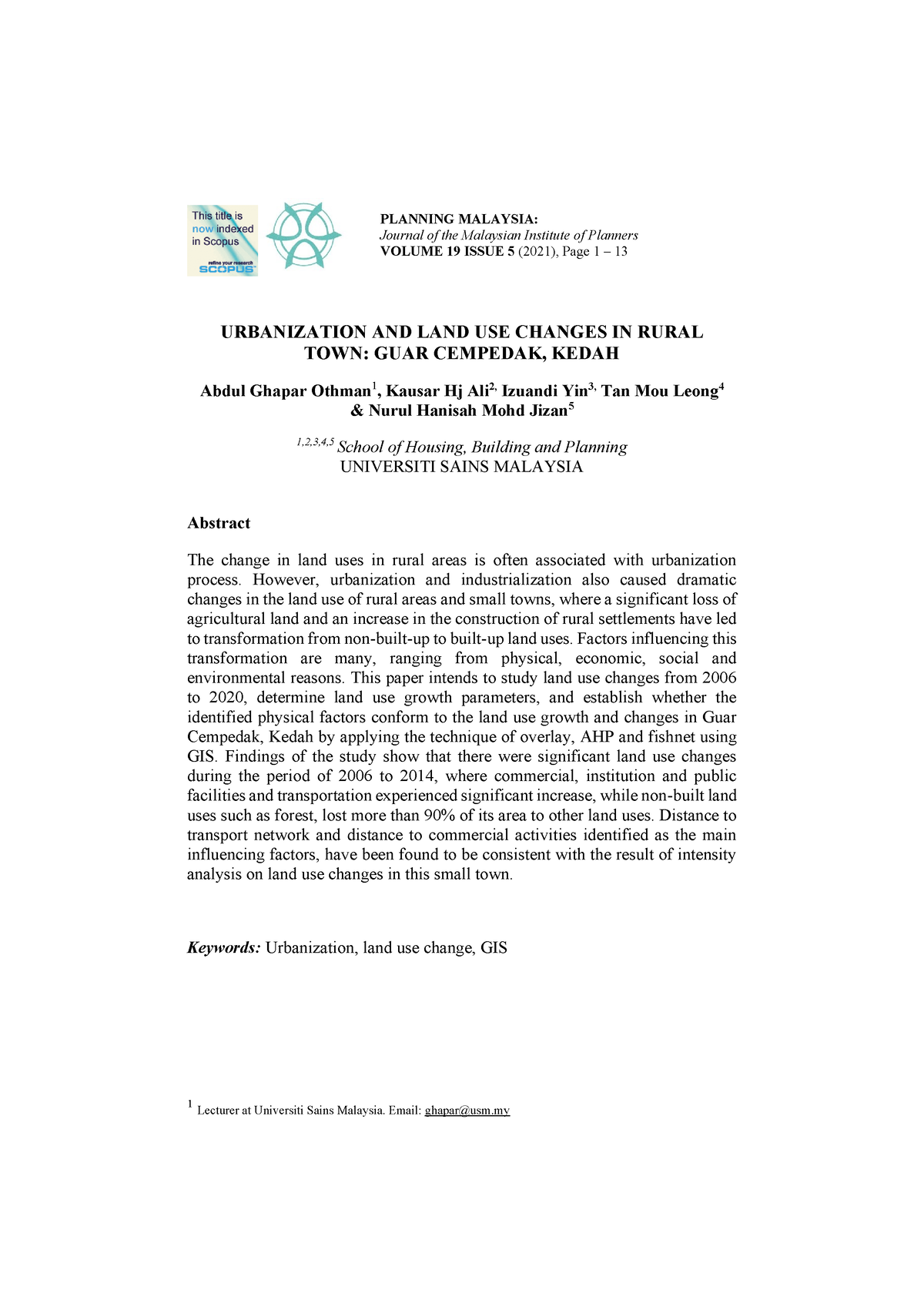 01+ Urbanization+AND+LAND+USE+ Changes+IN+ Rural+TOWN - 1 Lecturer at ...