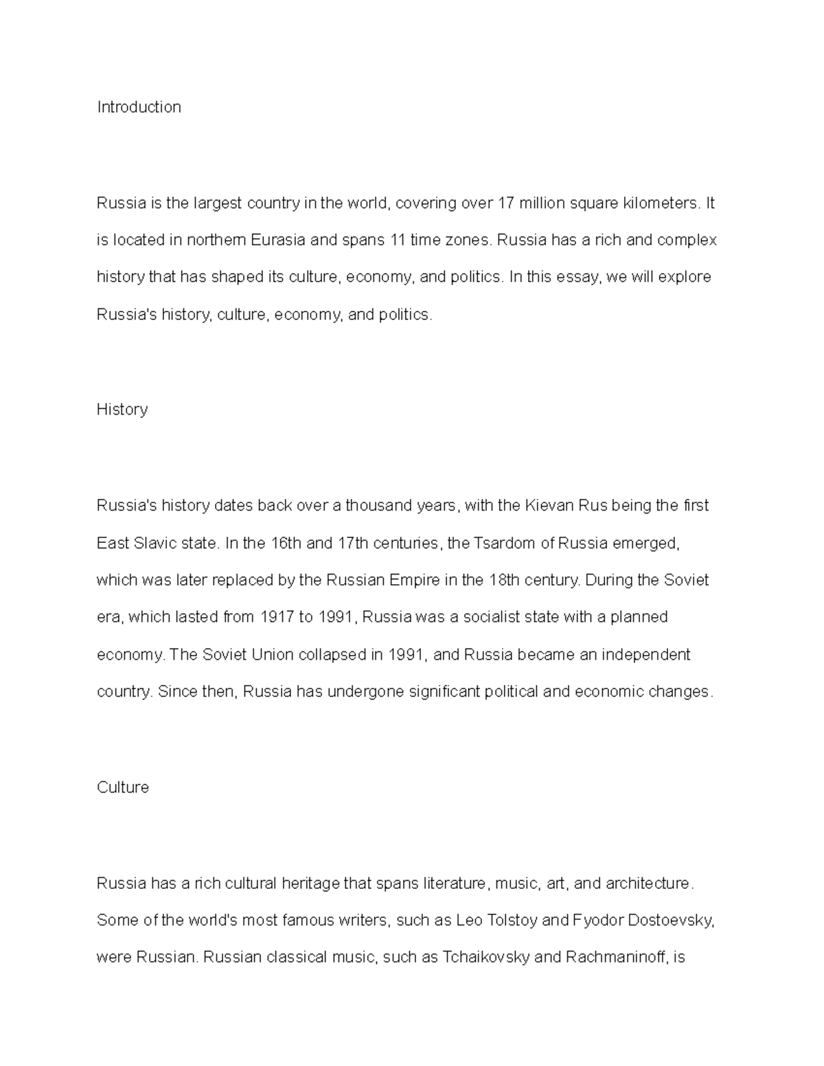 Russia - geo - Introduction Russia is the largest country in the world ...