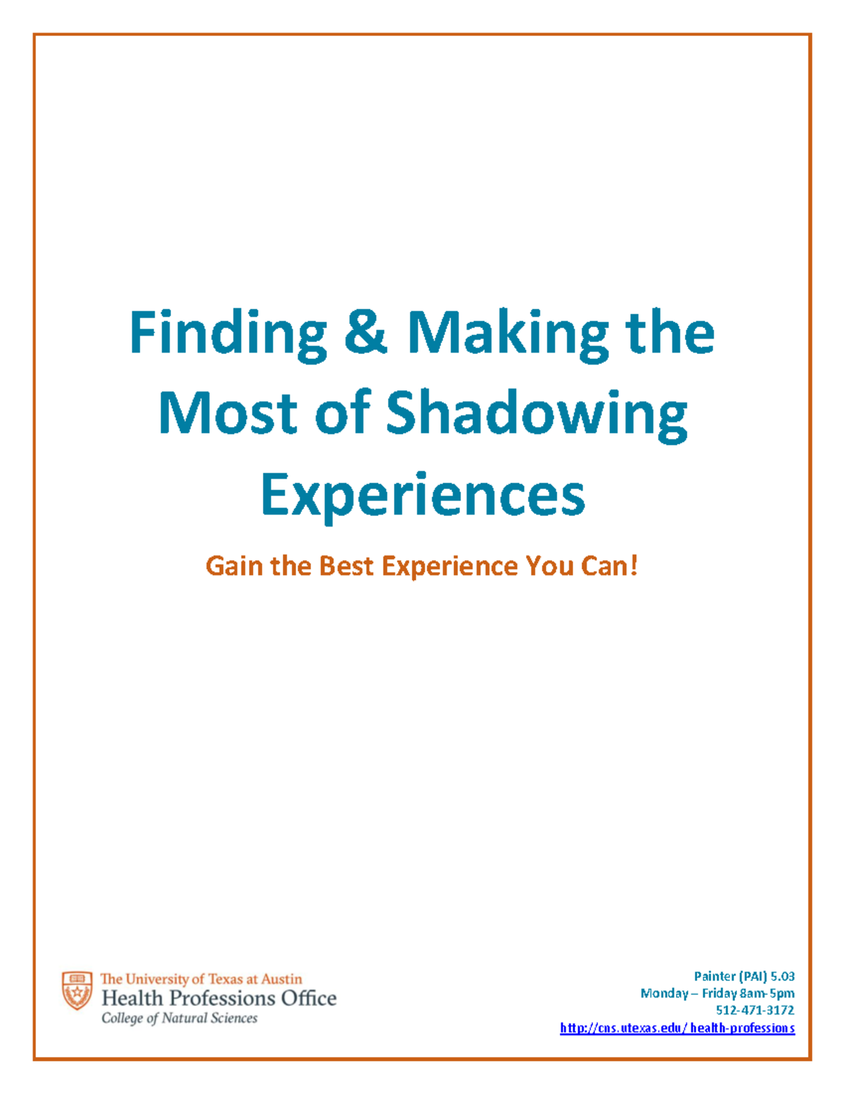 Finding Shadowing Strategies 7.27.20 HR - Finding & Making the Most of ...