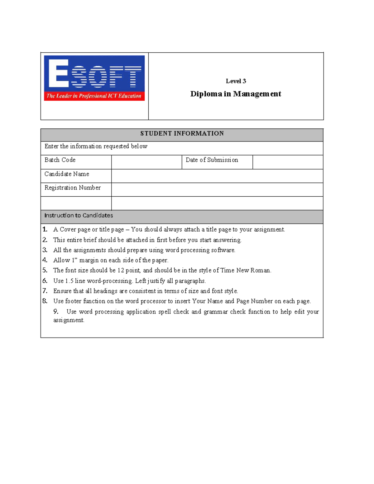 DIM Assignment Cover - Diplomatic fields Diplomatic fields Diplomatic ...