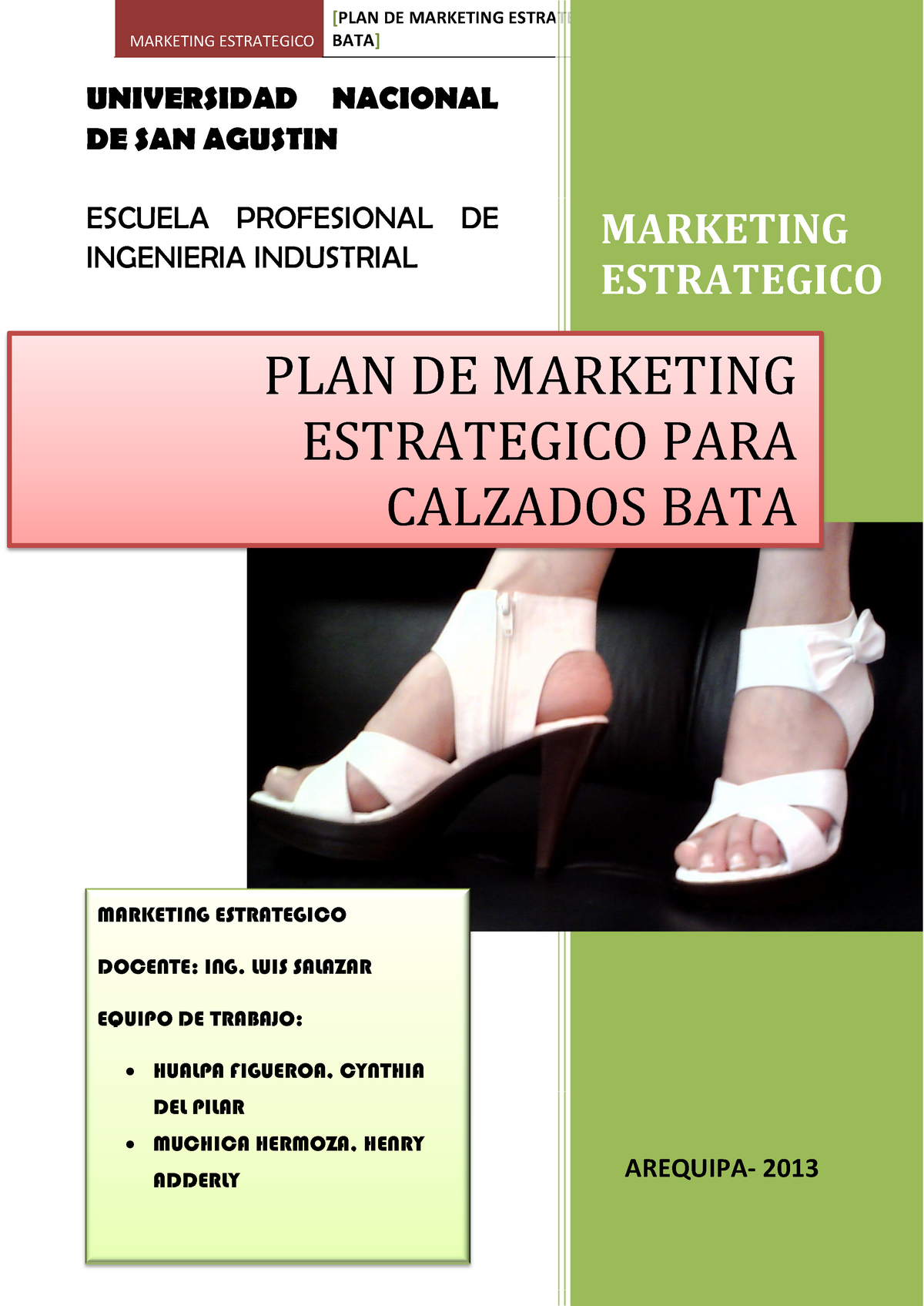 muñeca Oceano claro Plan de marketing BATA - MARKETING ESTRATEGICO BATA] MARKETING ESTRATEGICO  PLAN DE MARKETING - Studocu