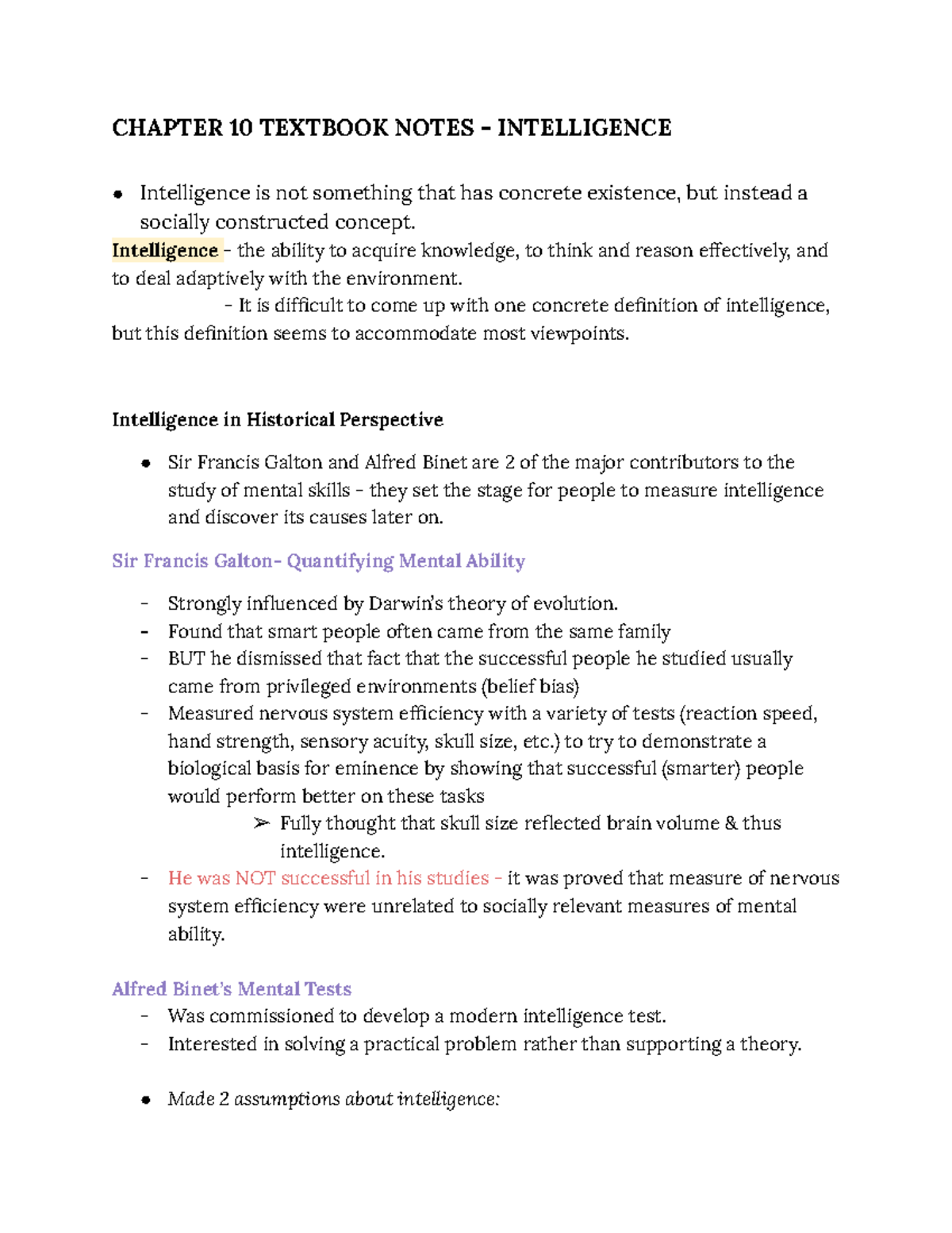 Chapter 10 Textbook Notes - PSYCH1000 - UWO - Studocu