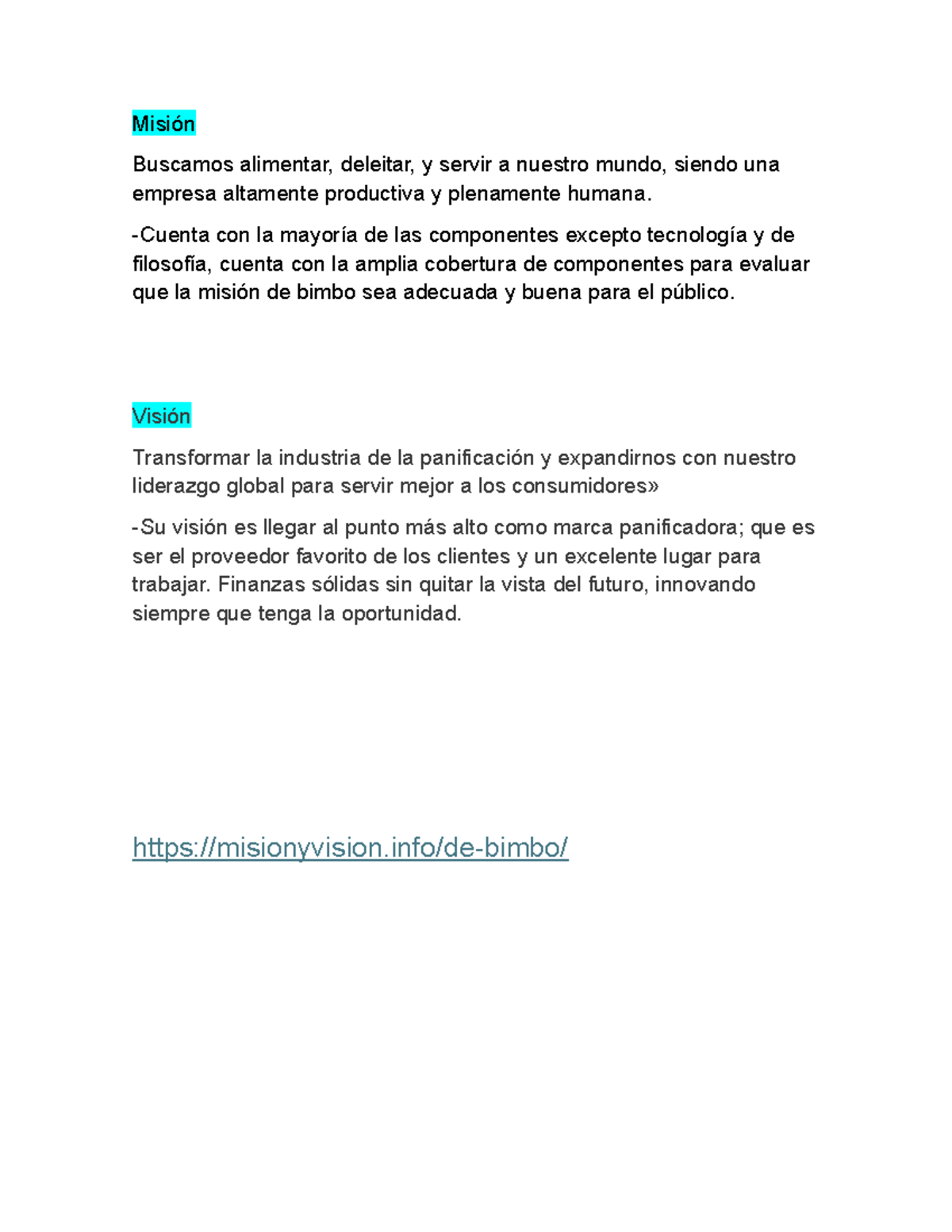 Misión - practica - Misión Buscamos alimentar, deleitar, y servir a ...