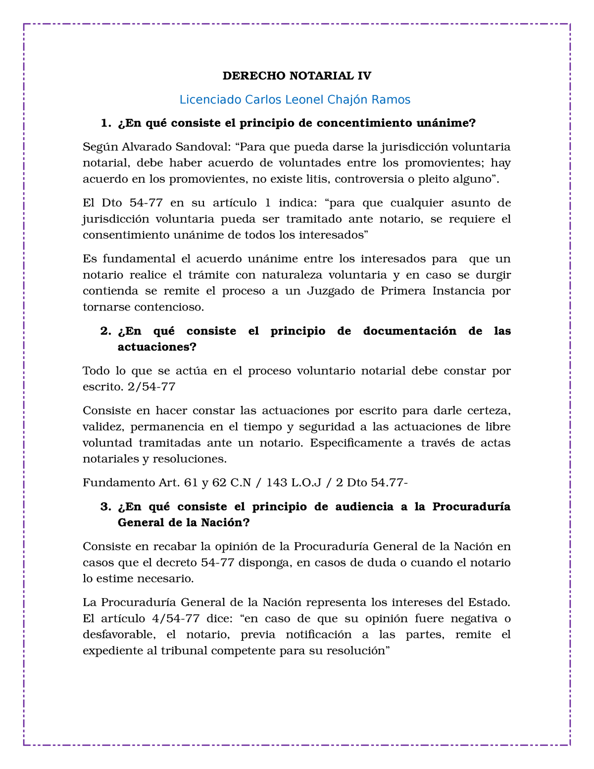 Notarial Iv Jurisdiccion Voluntaria Derecho Notarial Iv Licenciado Carlos Leonel Chaj Ramos En Qu Consiste El Principio De Concentimiento Un Nime Seg Studocu