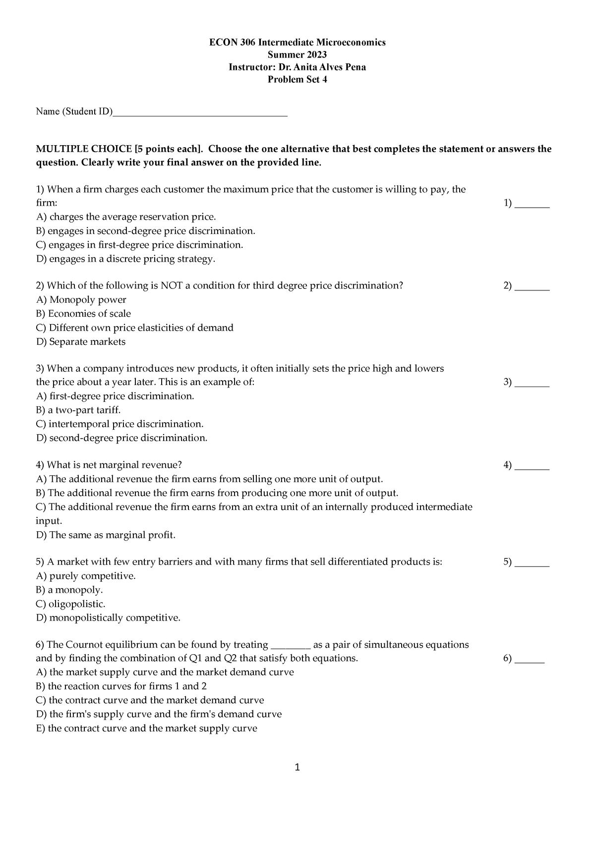 ECON306 hw4 (question 11 corrected) - ECON 306 Intermediate ...