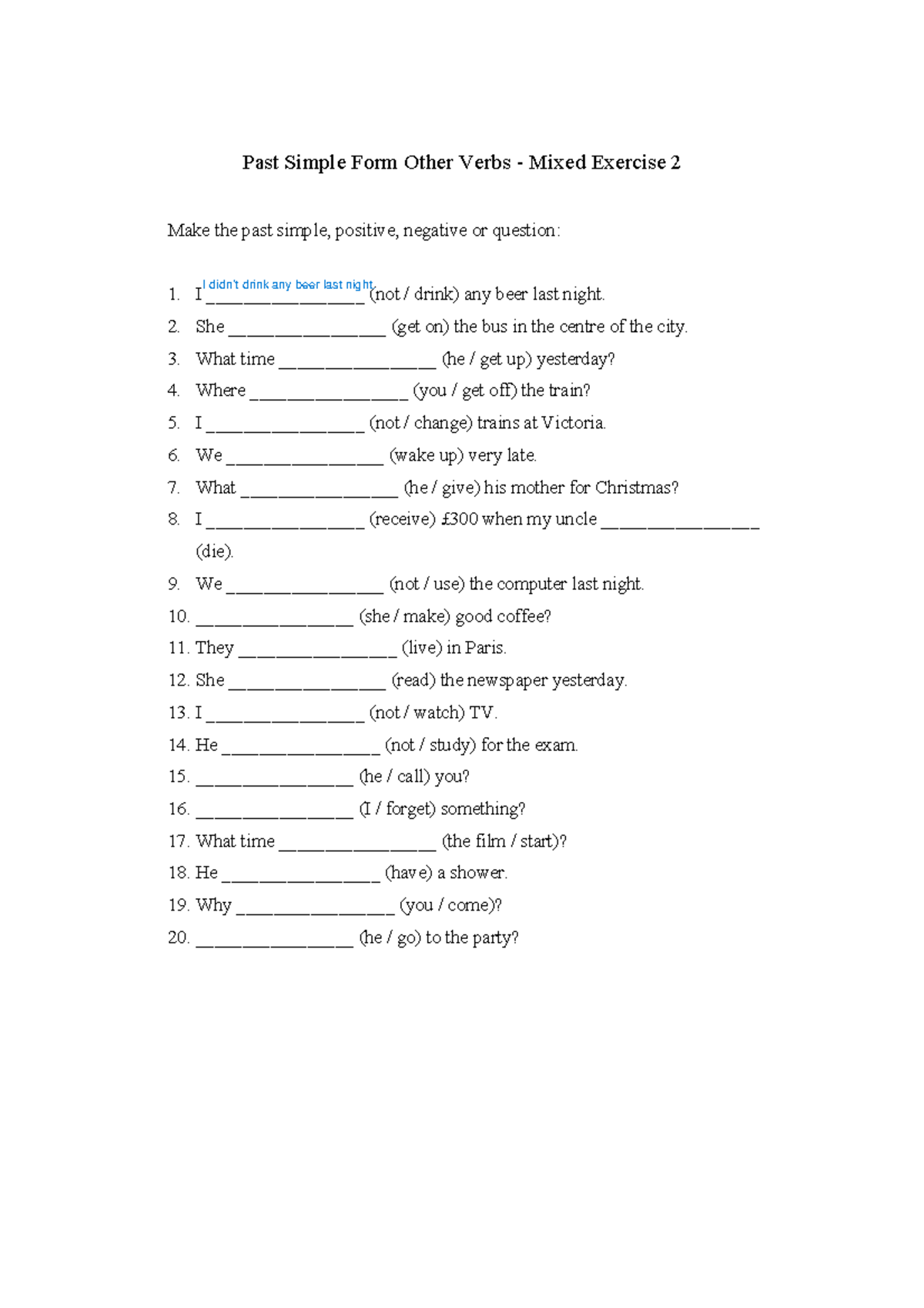 past-simple-form-other-verbs-mixed-exercise-2-studocu