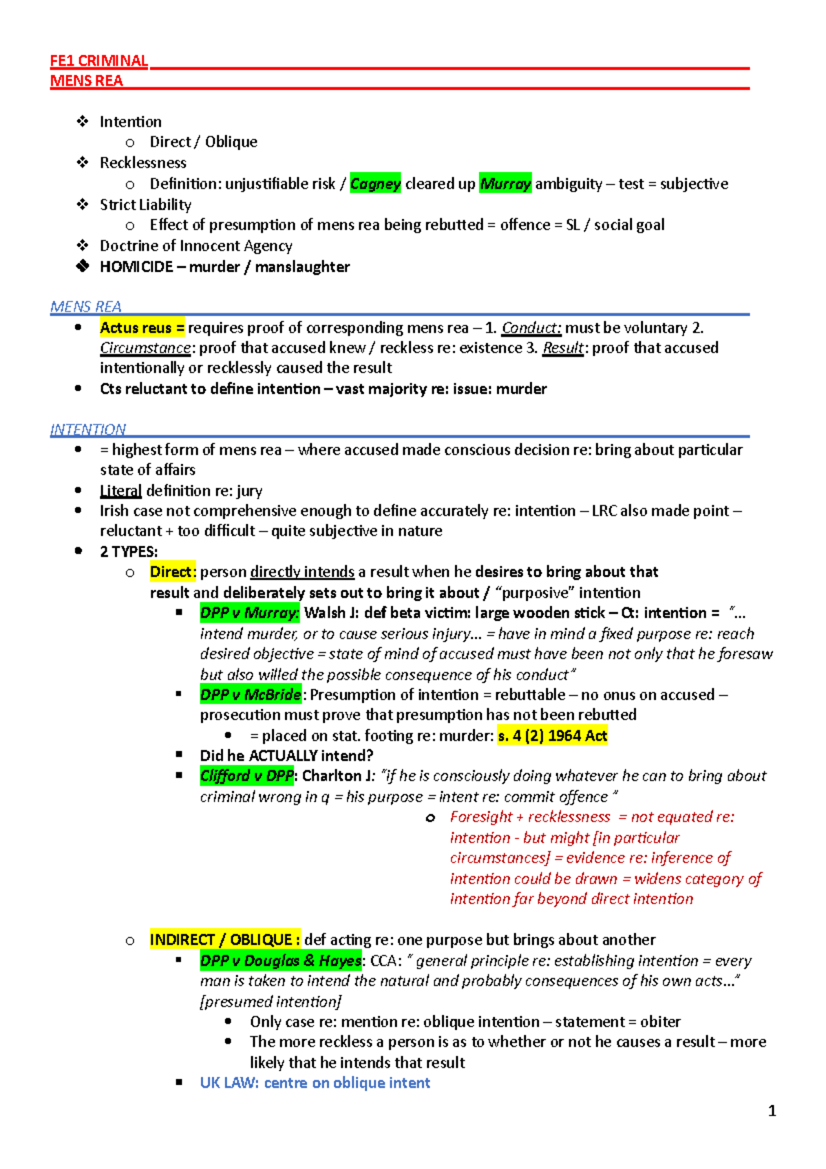 mens-rea-notes-fe1-criminal-mens-rea-intention-o-direct-oblique