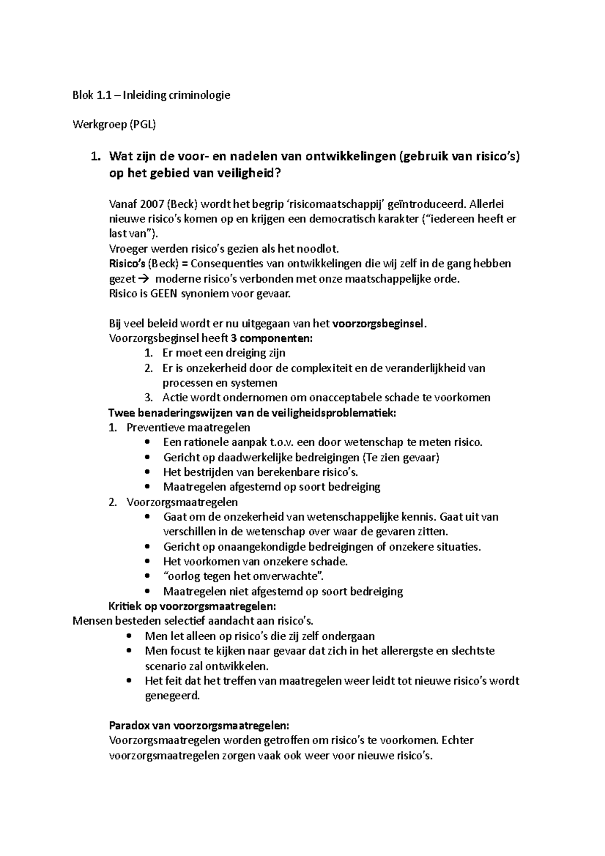 Blok 1.1 - Inleiding Criminologie Probleem 7 - Blok 1 – Inleiding ...