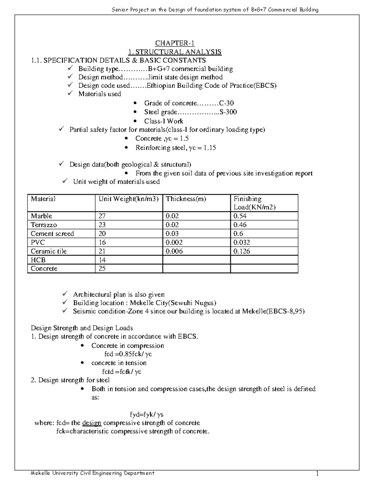 Senior Project - B+G+7 Geotec - CHAPTER- STRUCTURAL ANALYSIS ...