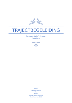 Trajectbegeleiding Noa De Ruiter - Trajectbegeleidin G NOA DE RUITER ...