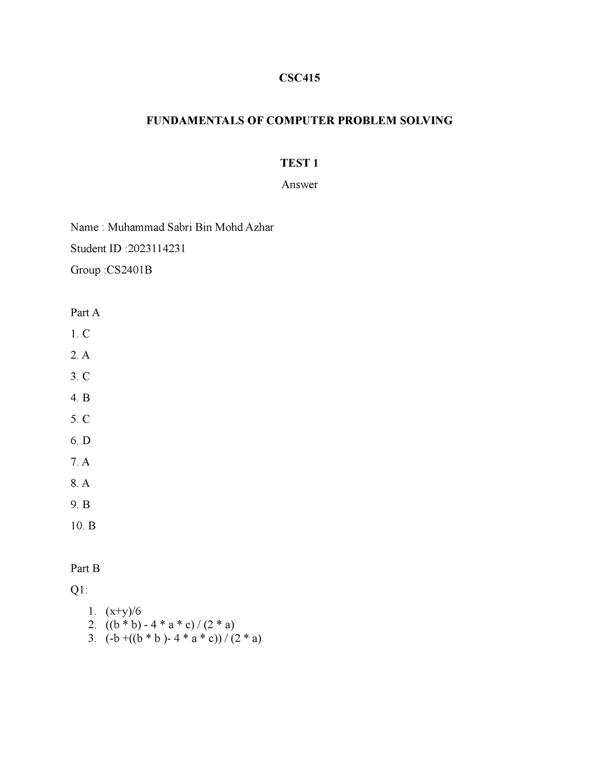 computer problem solving test