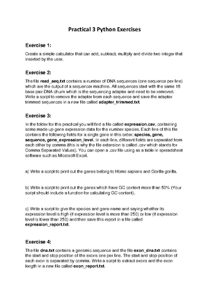 Practical Session 2 Linux The Basics Exercise Solutions - Practical 2 ...