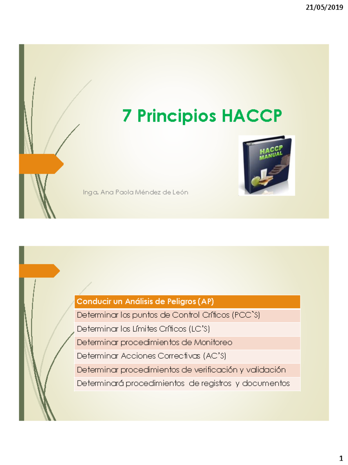 7 Principios Haccp - Material De Apoyo Para Exámenes Parciales - 7 ...