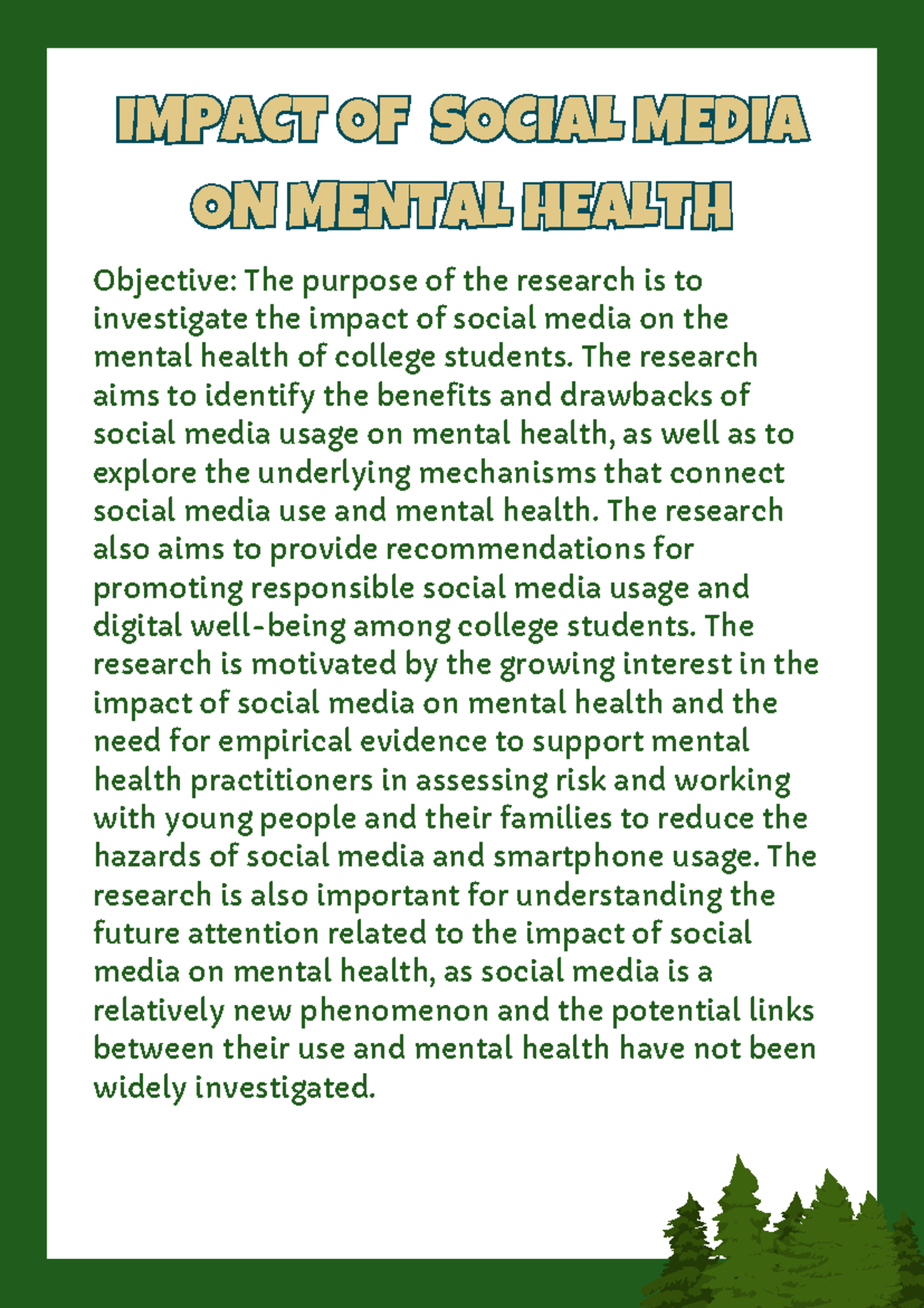 MDC - IMPACT OF SOCIAL MEDIA ON MENTAL HEALTH IMPACT OF SOCIAL MEDIA ON ...