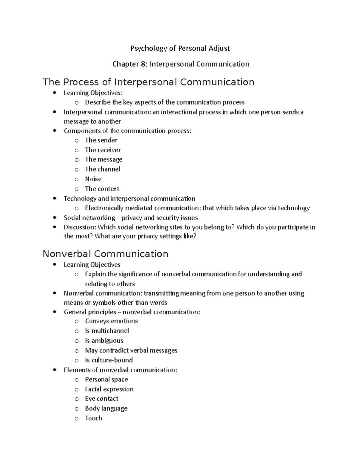 8 Adjust Lecture notes 7 Psychology of Personal Adjust Chapter 8