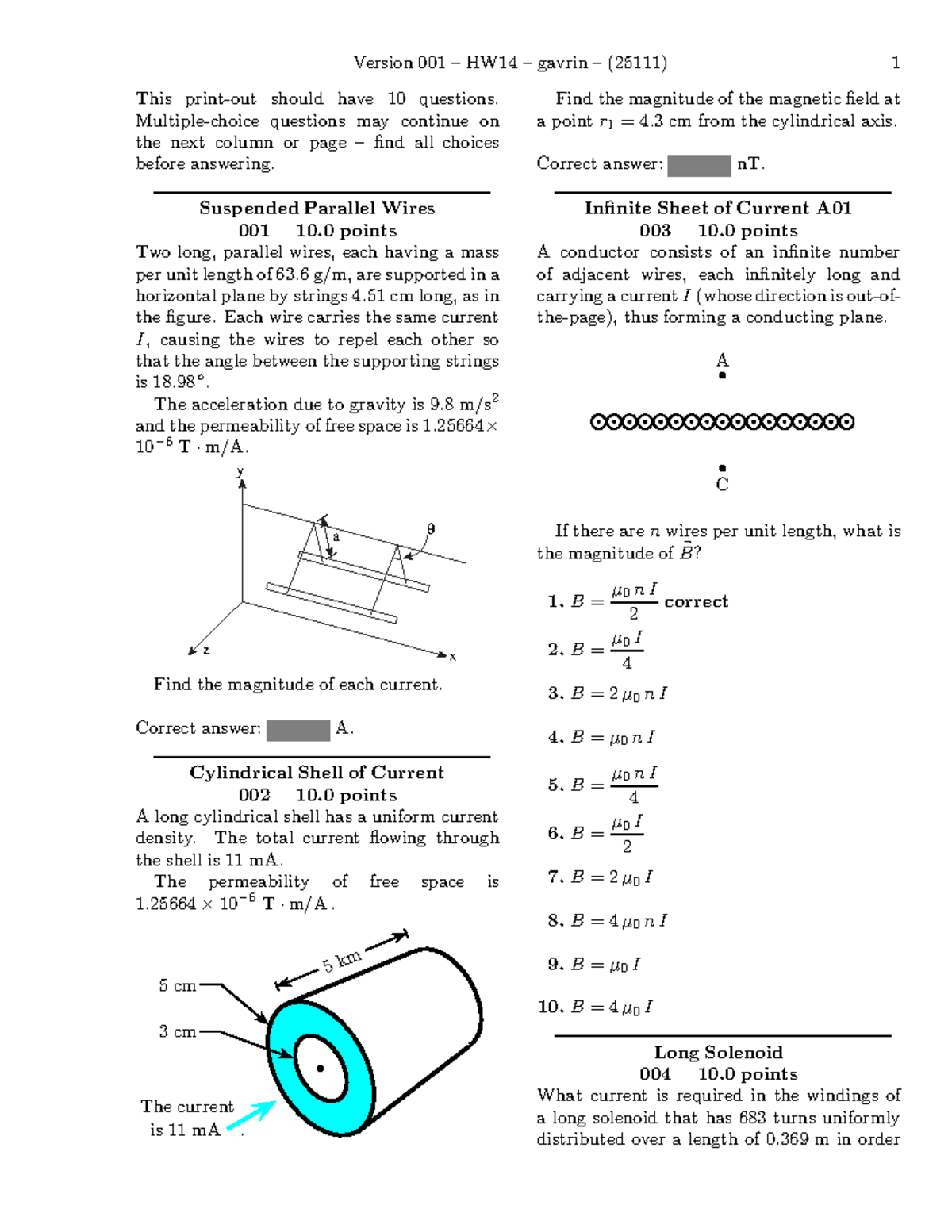 coursework in physics