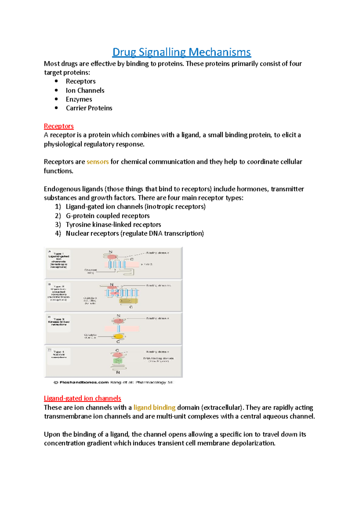 4 Drug Signalling Mechanisms - Drug Signalling Mechanisms Most drugs ...